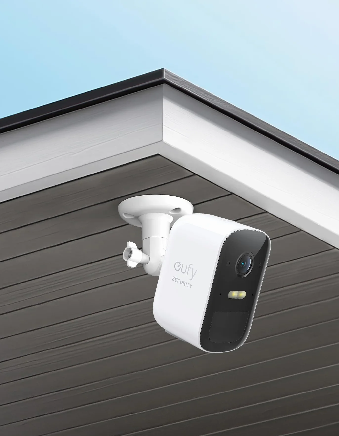 Uchwyt ścienny kompatybilny z Eufycam 1/2/2C/2C Pro/3/3C/E & Arlo Pro 2/3/4/Ultra/Essential, 2 sztuki, regulowany uchwyt kamery bezpieczeństwa 360°, do użytku wewnątrz i na zewnątrz, biały, gwint 1/4"