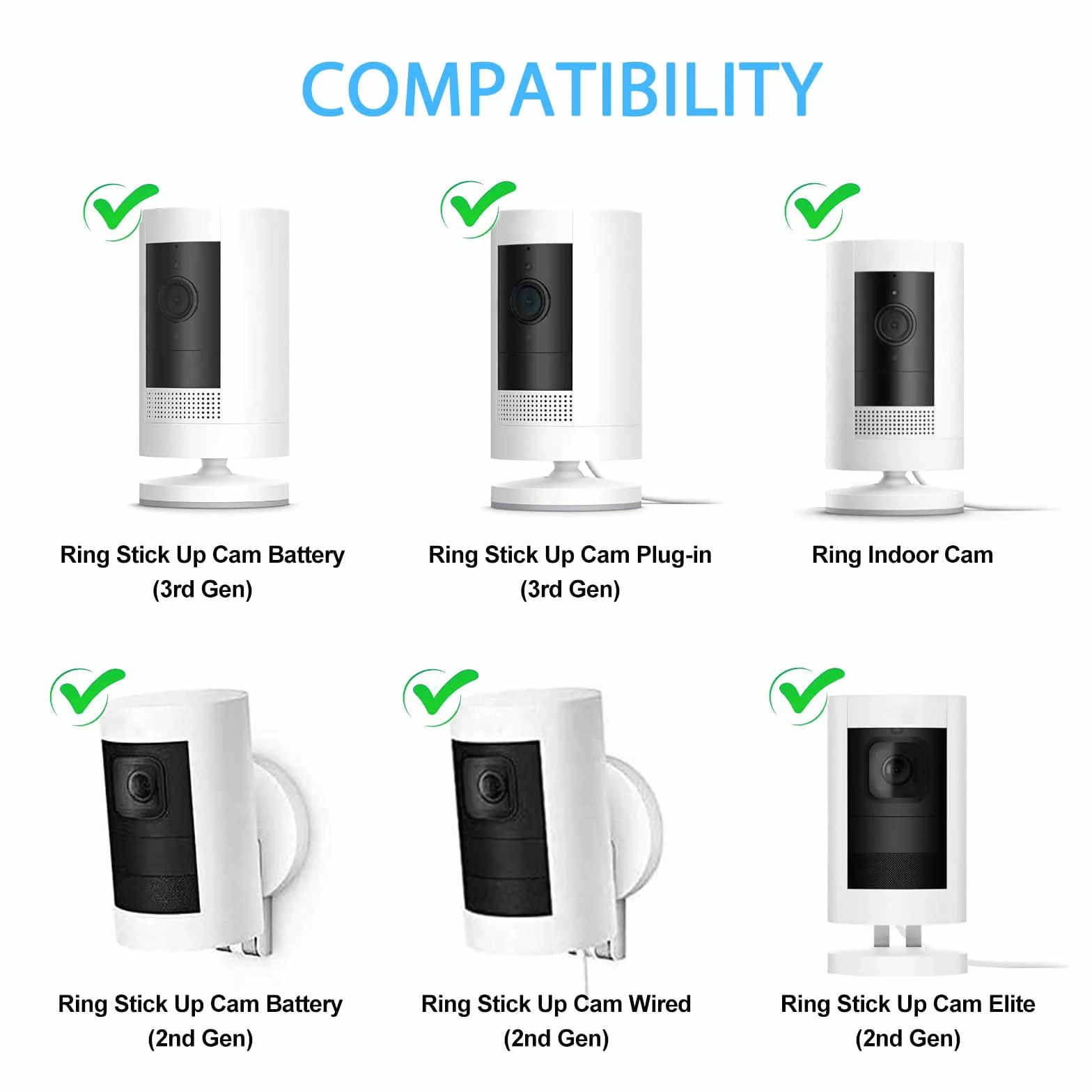 HOLACA Uchwyt ścienny kompatybilny z kamerami Rin G Stick Up Cam(Pro)/Outdoor Camera Plus i Eufy & Arl o, pasuje do wszystkich kamer ze standardowym gwintem 1/4", czarny, 3 sztuki