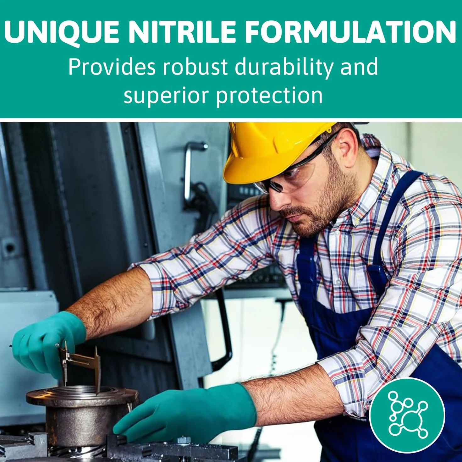 Ansell TouchNTuff 92-600,Wielofunkcujne rękawiczki jednorazowe z nitrylem,Bezpudrowe,Bez lateksu,Do przygotowywania żywności,Odporne na chemikalia,Ochrona mechaniczna,Zielone,L (100 rękawiczek)