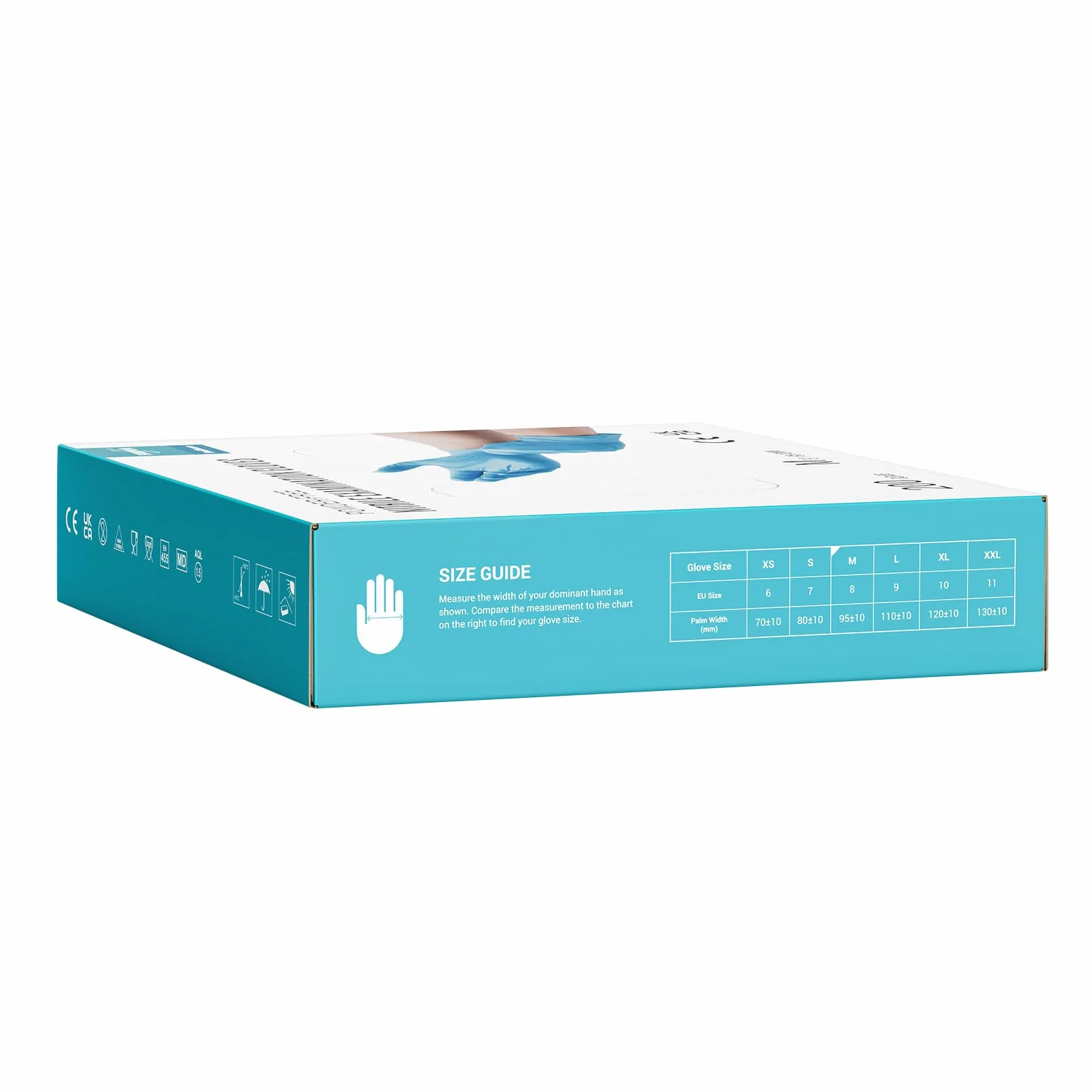 EUROPAPA® EN455 EN374 rękawiczki jednorazowe bezpudrowe z nitrylu, 200 sztuk, bez lateksu, rozmiary S, M, L, XL, do wyboru (M, niebieskie)