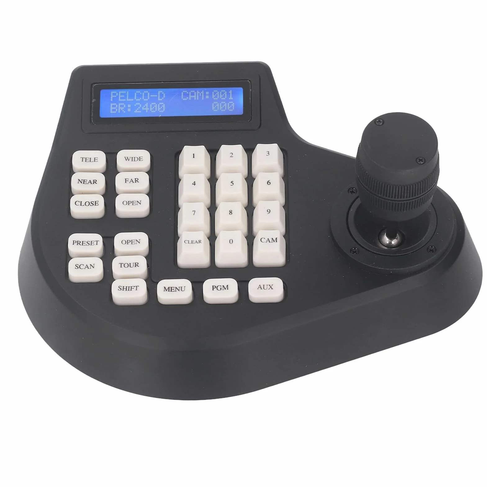Walfront Mini Analogowa Kamera PTZ Klawiatura Analogowa Koncentryczna Kamera Kopułkowa Kontroler z Joystickiem 2D Magistrala Wyświetlacz LCD Szerokie Zastosowanie 100–240 V (Wtyczka UE od 100 do