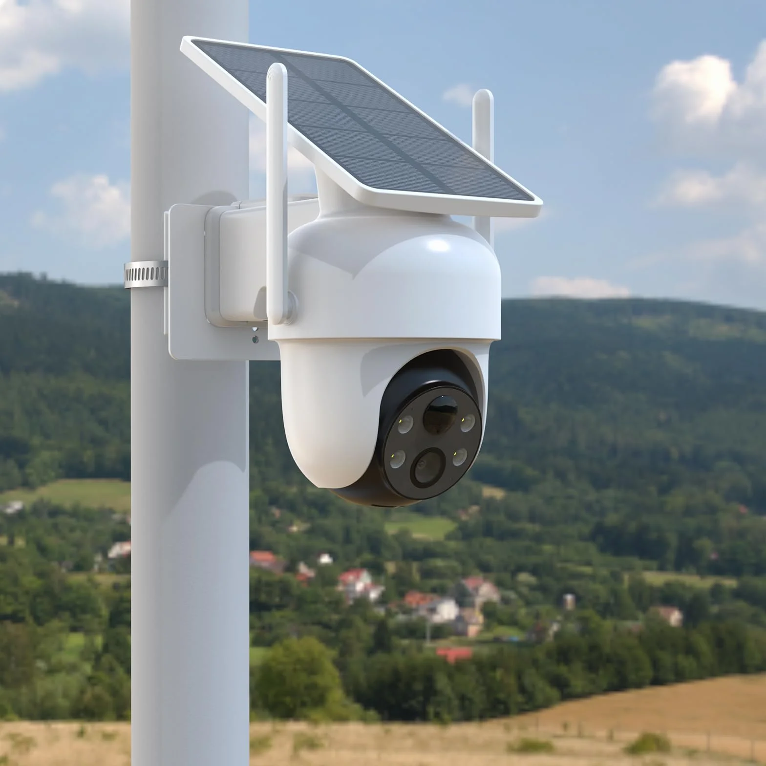 HOLACA Montaż na słupku kompatybilny z Tapo C530WS, C520WS, C510W, C500, C501W, TC40GW, C51A, C52A, uchwyt montażowy do zewnętrznej kamery bezpieczeństwa Pan/Tilt (kamera nie jest dołączona