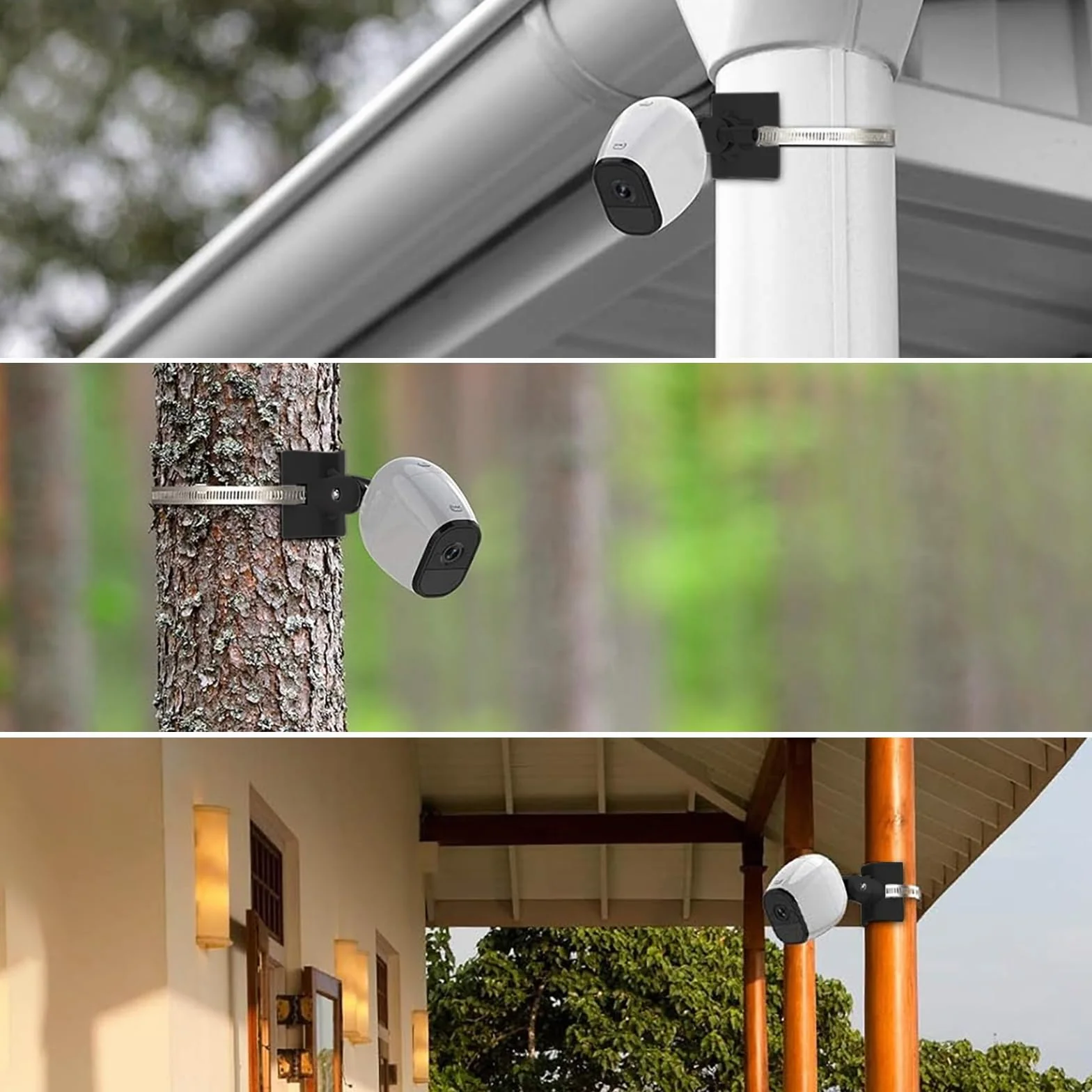 Uchwyt ścienny na kamerę ze śrubą 1/4", regulowany 360°, do kamery zewnętrznej, Eufy eufyCam 3, 3C, 2, 2C, 2C Pro, Wyze Cam Pan, Arlo Ultra 2 (Czarny)