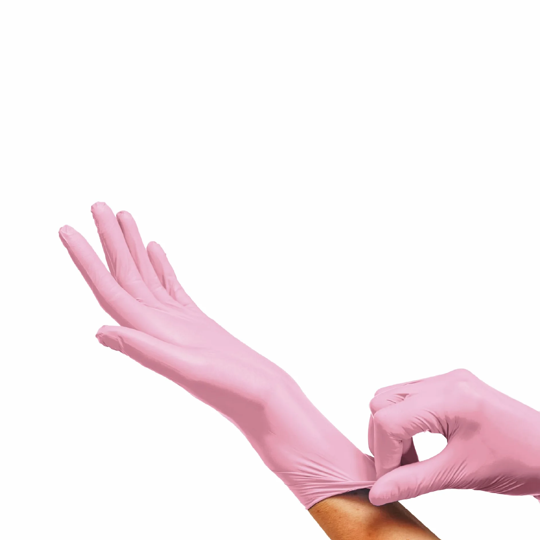 Clara Rękawice nitrylowe bez pudru, różowe, jednorazowe rękawiczki, rękawice do czyszczenia The Pink, 100 sztuk S