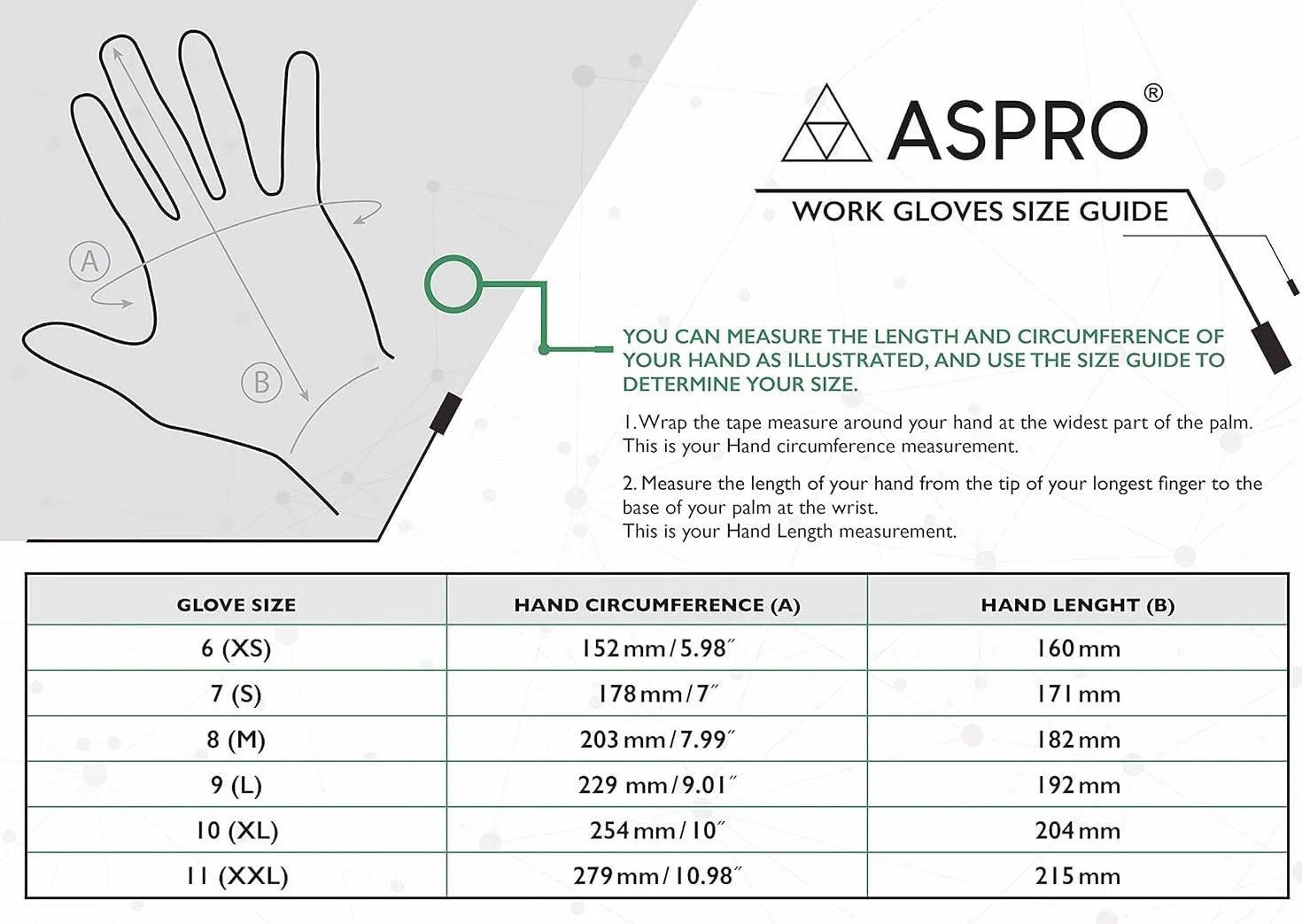 ASPRO Rękawice robocze i ogrodnicze (10 par) - Czarne nylonowe rękawice robocze z powłoką PU dla pracowników budowlanych, ogrodników, mechaników, konstruktorów, magazynierów itp. Rozmiar 7 (S)