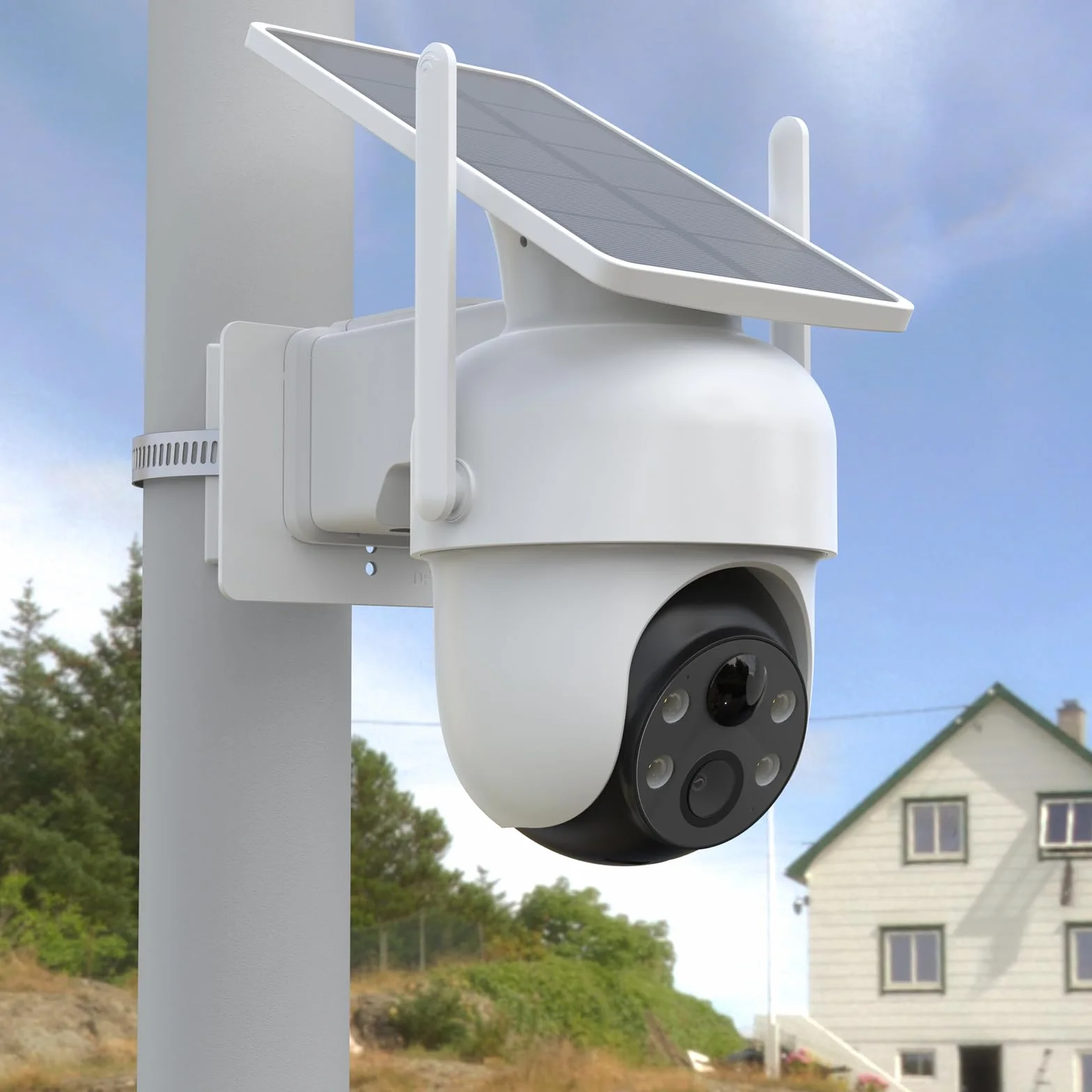 HOLACA Montaż na słupku kompatybilny z Tapo C530WS, C520WS, C510W, C500, C501W, TC40GW, C51A, C52A, uchwyt montażowy do zewnętrznej kamery bezpieczeństwa Pan/Tilt (kamera nie jest dołączona