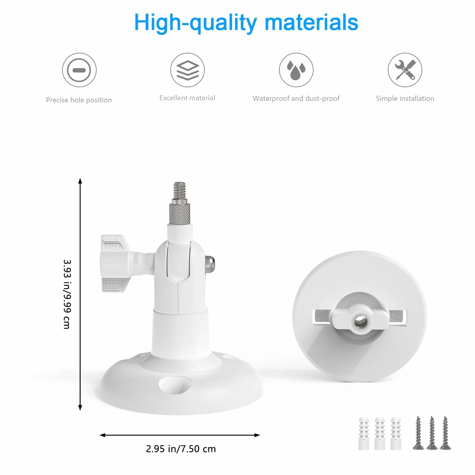 HOLACA Uchwyt ścienny kompatybilny z TP-Link Tapo C200 / C210 / C220 / C201 / C202 / C211 / C212 / C222 / C230 WLAN kamera monitorująca do użytku wewnętrznego, kolor biały, 1 sztuka