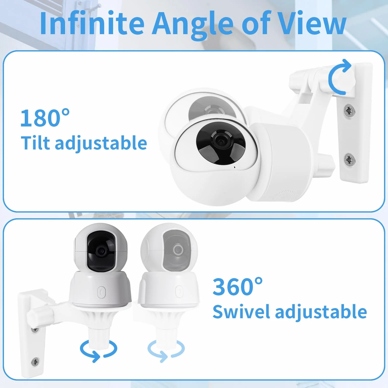 2 sztuki uchwyt ścienny na kamerę, uchwyt montażowy do kamery monitoringowej Tp-Link Tapo C210/C200/ C225/ C220/ Tc70, Kasa Ec70/ Kc410s kamera monitoringowa regulowany kąt obrotu o 180 stopni