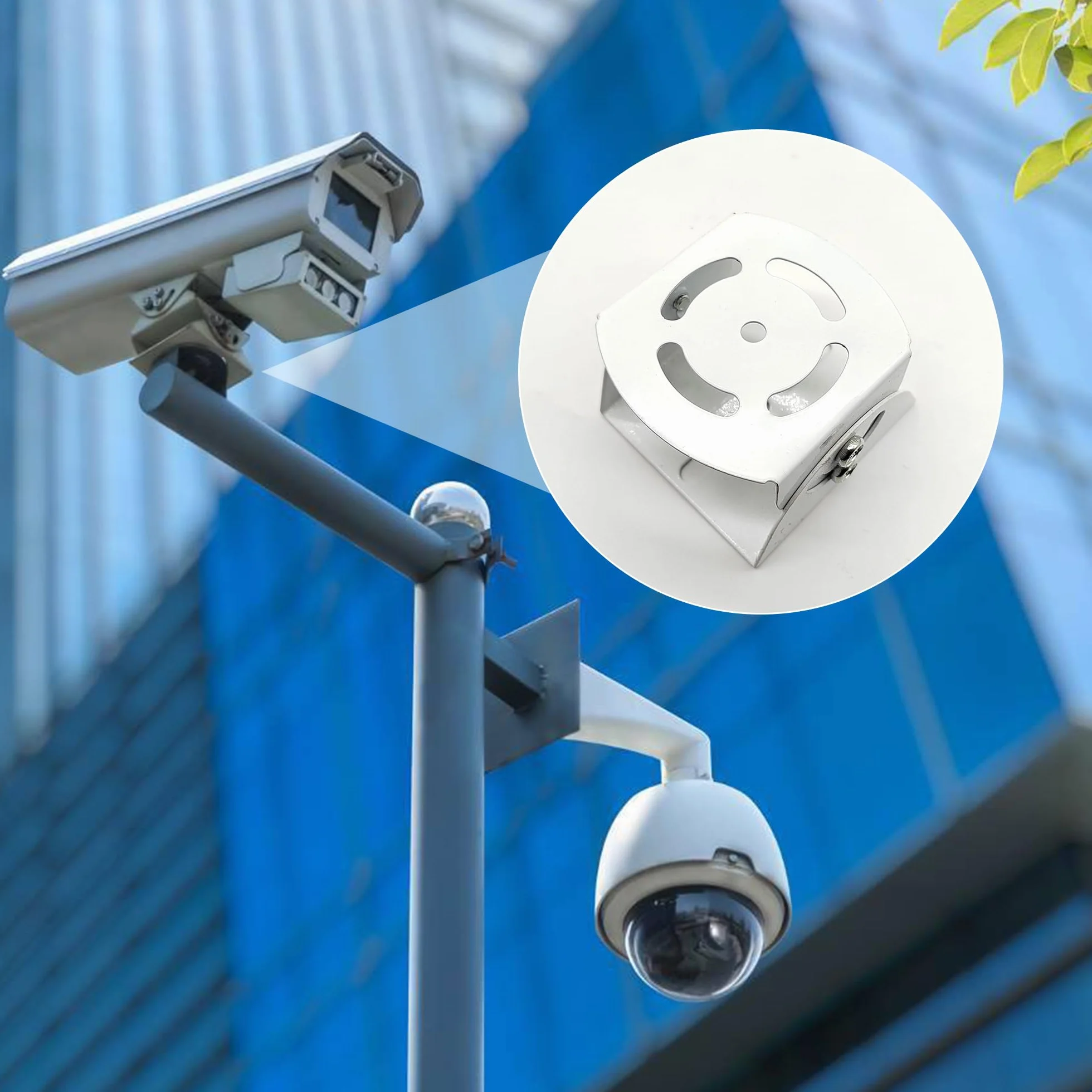 CHENNAN Regulowany metalowy uchwyt ścienny do kamery monitoringu i kamer CCTV, kompatybilny z kamerami Wyze Ring Ezviz Tapo (biały)