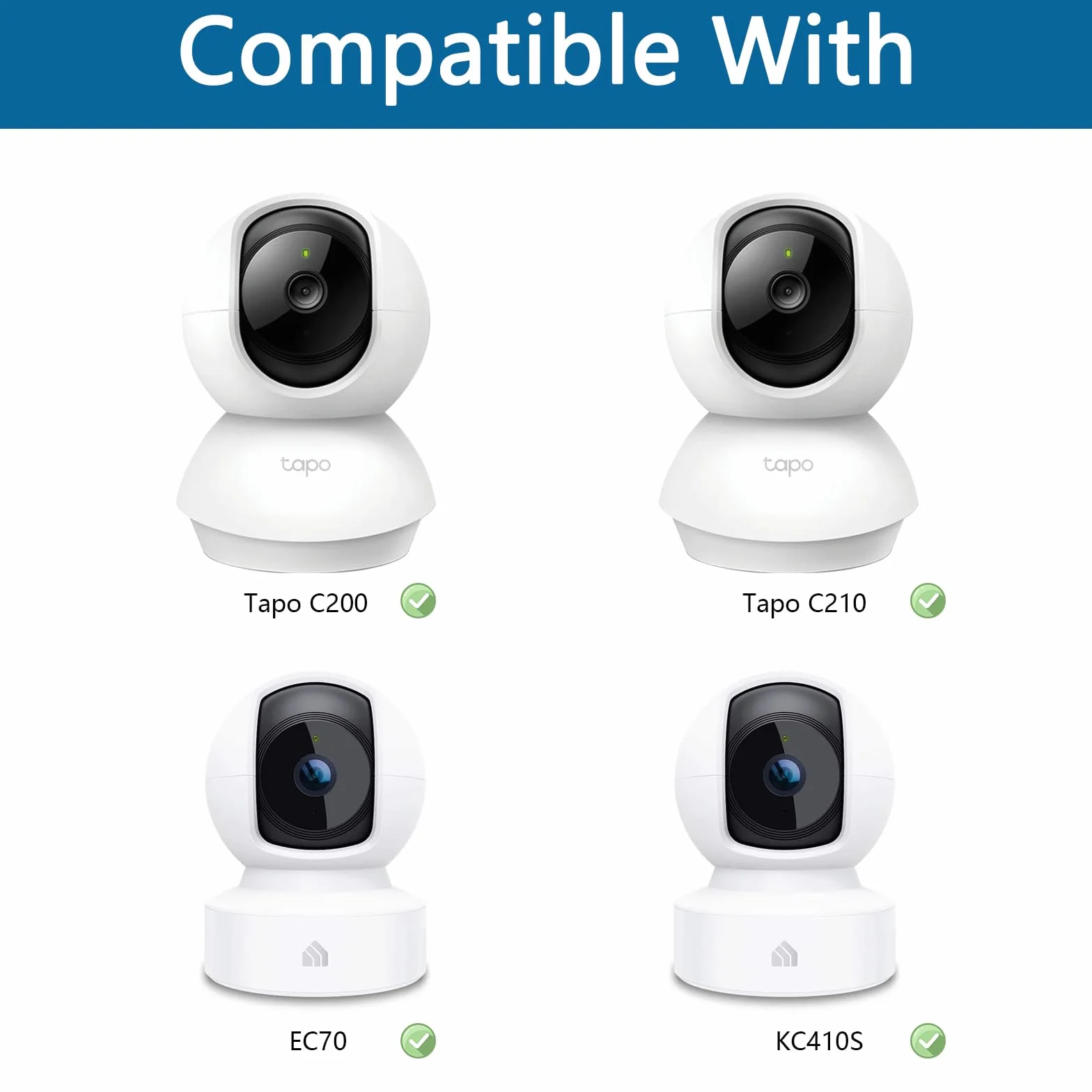 HOLACA Uchwyt ścienny kompatybilny z TP-Link Tapo C200 / C210 / C220 / C201 / C202 / C211 / C212 / C222 / C230 WLAN kamera monitorująca do użytku wewnętrznego, kolor biały, 1 sztuka