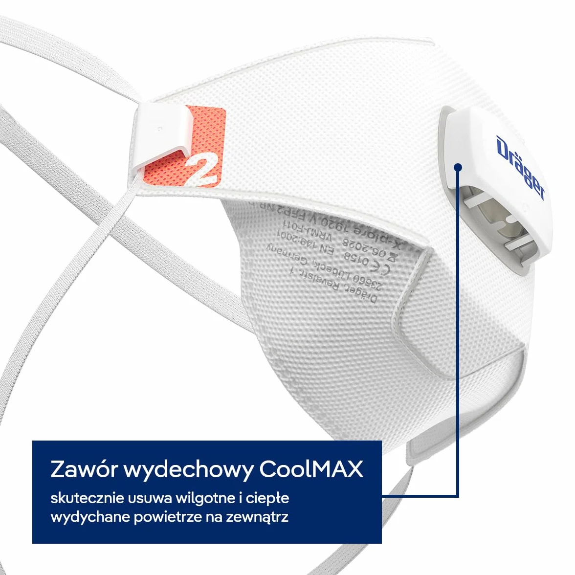 Dräger X-plore 1920 V, maska przeciwpyłowa, różne rozmiary, 3 lub 10 sztuk, maska ochronna FFP2 z zaworem