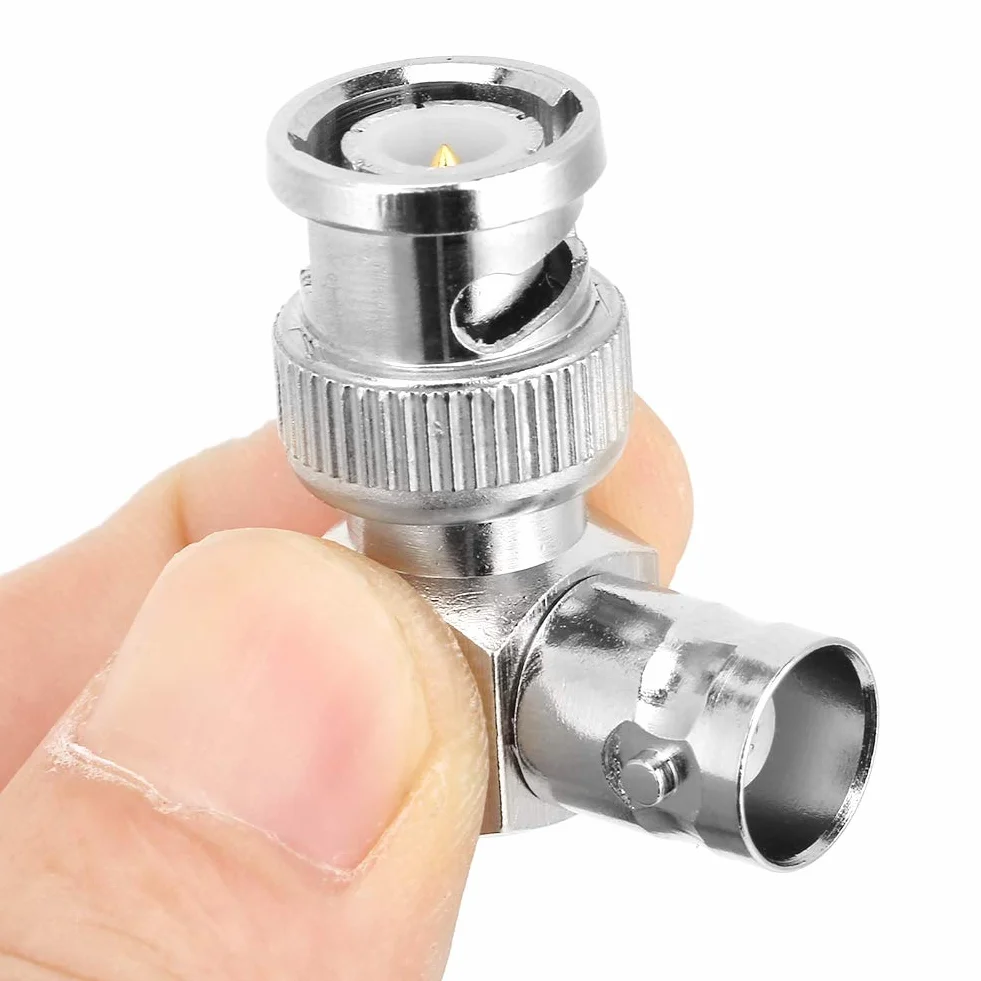 Cryfokt Premium 90 Stopni BNC Złącze Męskie na żeńskie Adapter 5 szt. Kabel Koncentryczny w Kształcie Litery L, Zapewniający stabilną transmisję Sygnału Odpowiedni dla Większości Typów Kabli