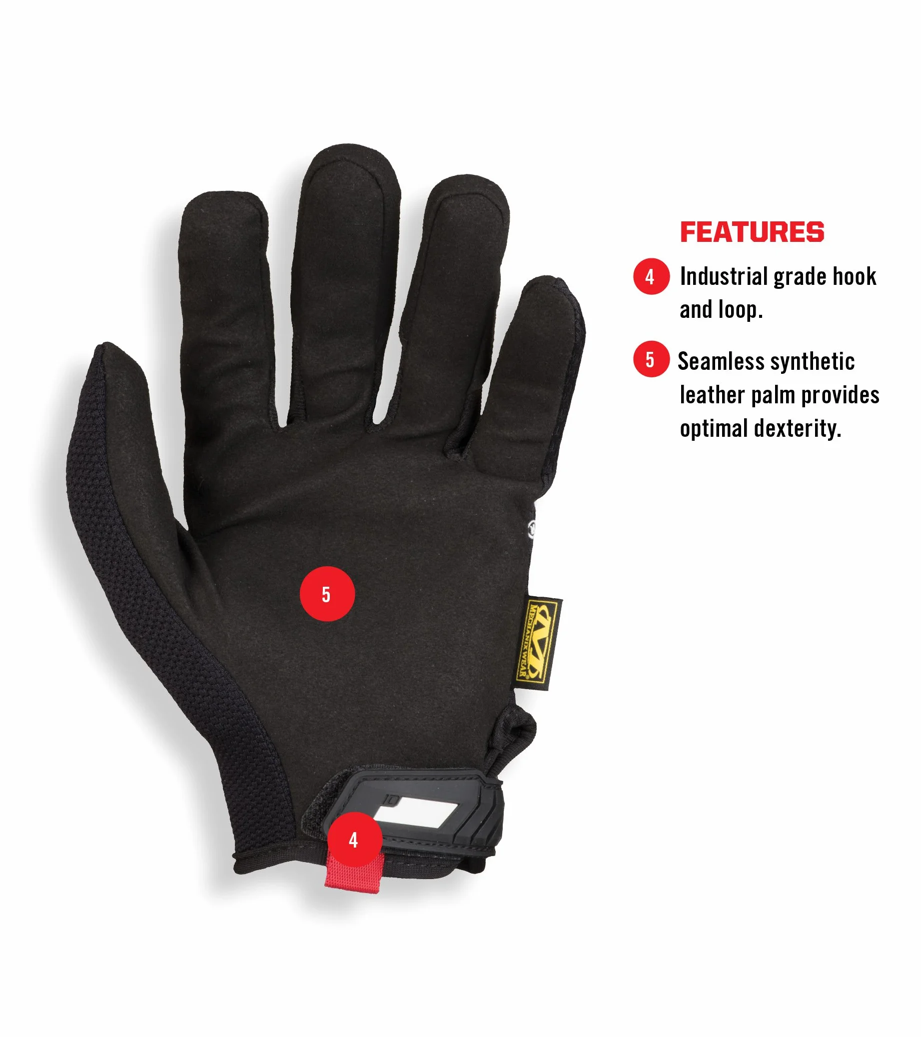 Mechanix Wear Oryginalne rękawice robocze (średnie, czarne)