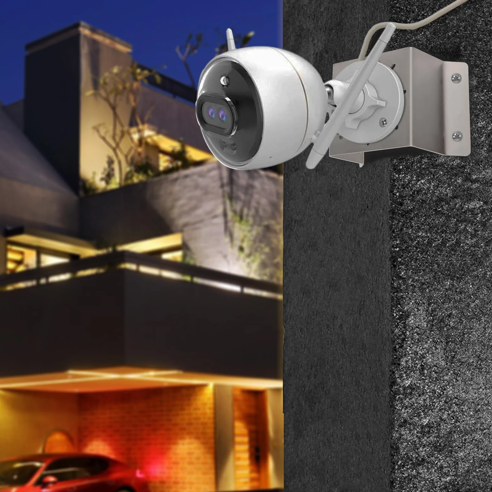 WiTi Narożny uchwyt ścienny do kamery IP WiFi, uchwyt ze stali nierdzewnej, uchwyt narożny do kamer bezpieczeństwa, kompatybilny z kamerami Wyze Ring Bullet i Dome
