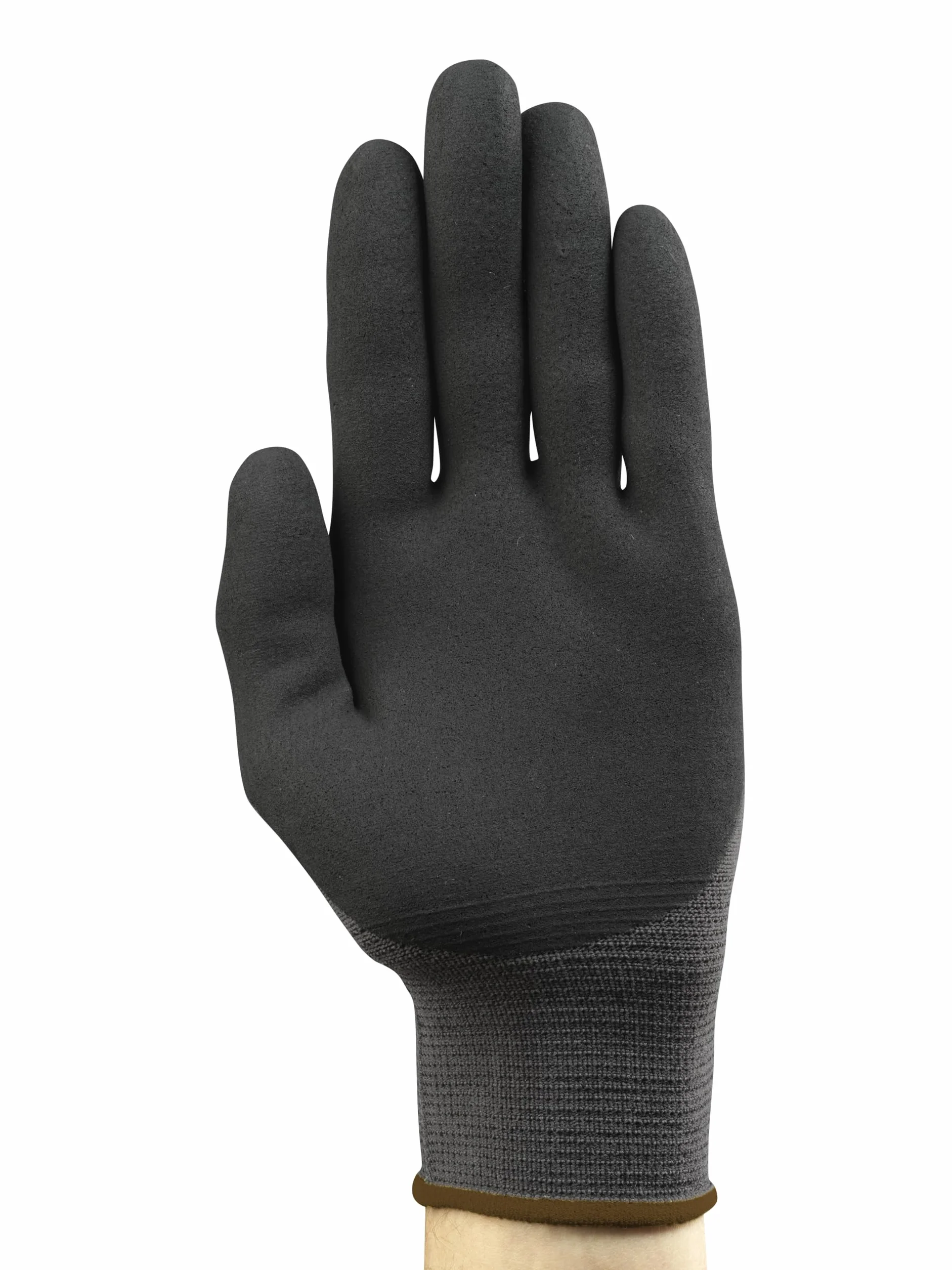 Ansell HyFlex 11-840R, Rękawice robocze, Uniwersalne, Odporne na ścieranie, Rękawice przemysłowe i mechaniczne, rozmiar Szare, Czarne, rozmiar M (3 pary)