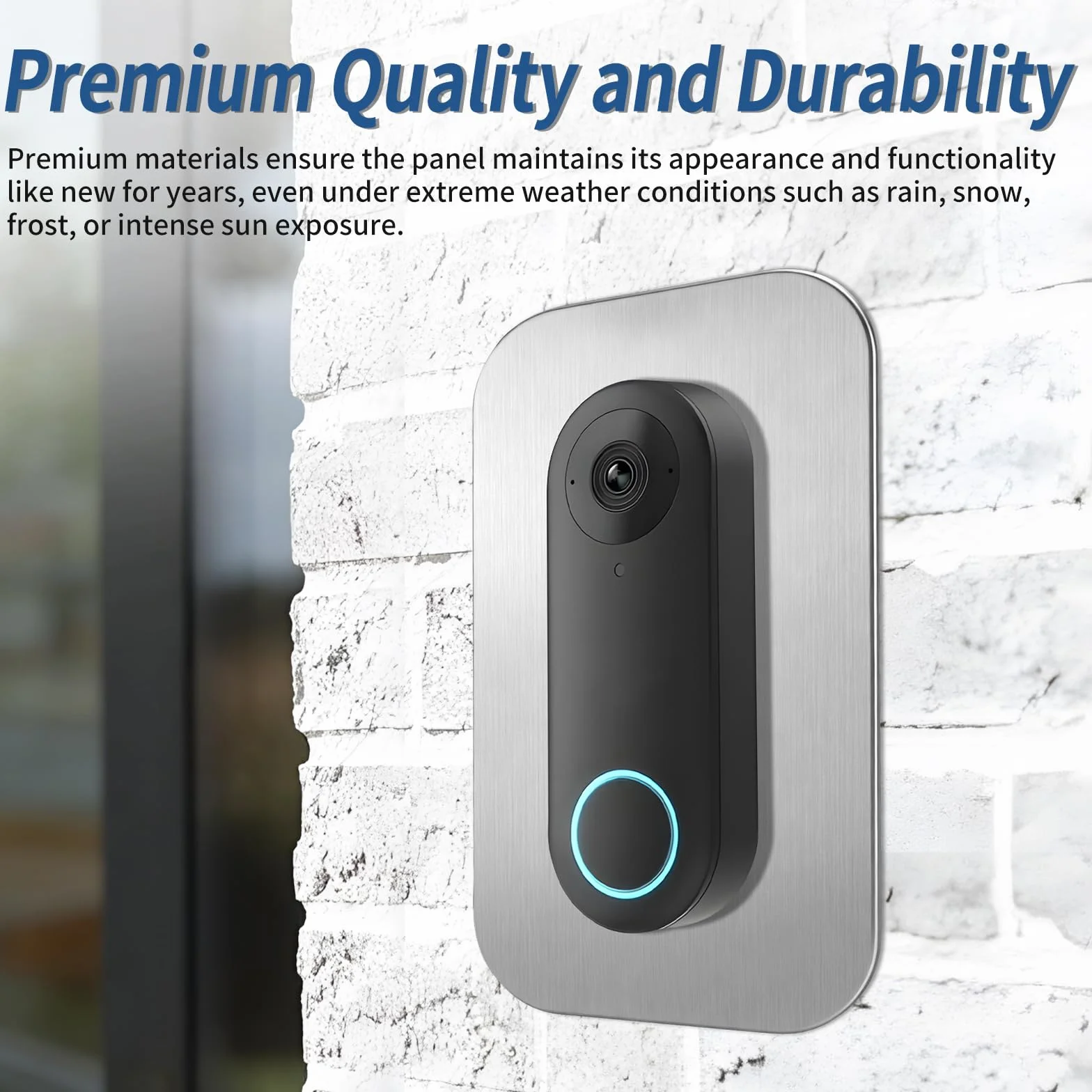 Osłona ze Stali Nierdzewnej do Reolink Doorbell PoE WiFi Battery, Płytka Montażowa do Dzwonka Wideo, Maskownica Otworów po Starym Dzwonku i Kabli w Ścianie, Akcesorium Instalacyjne Zewnętrzne