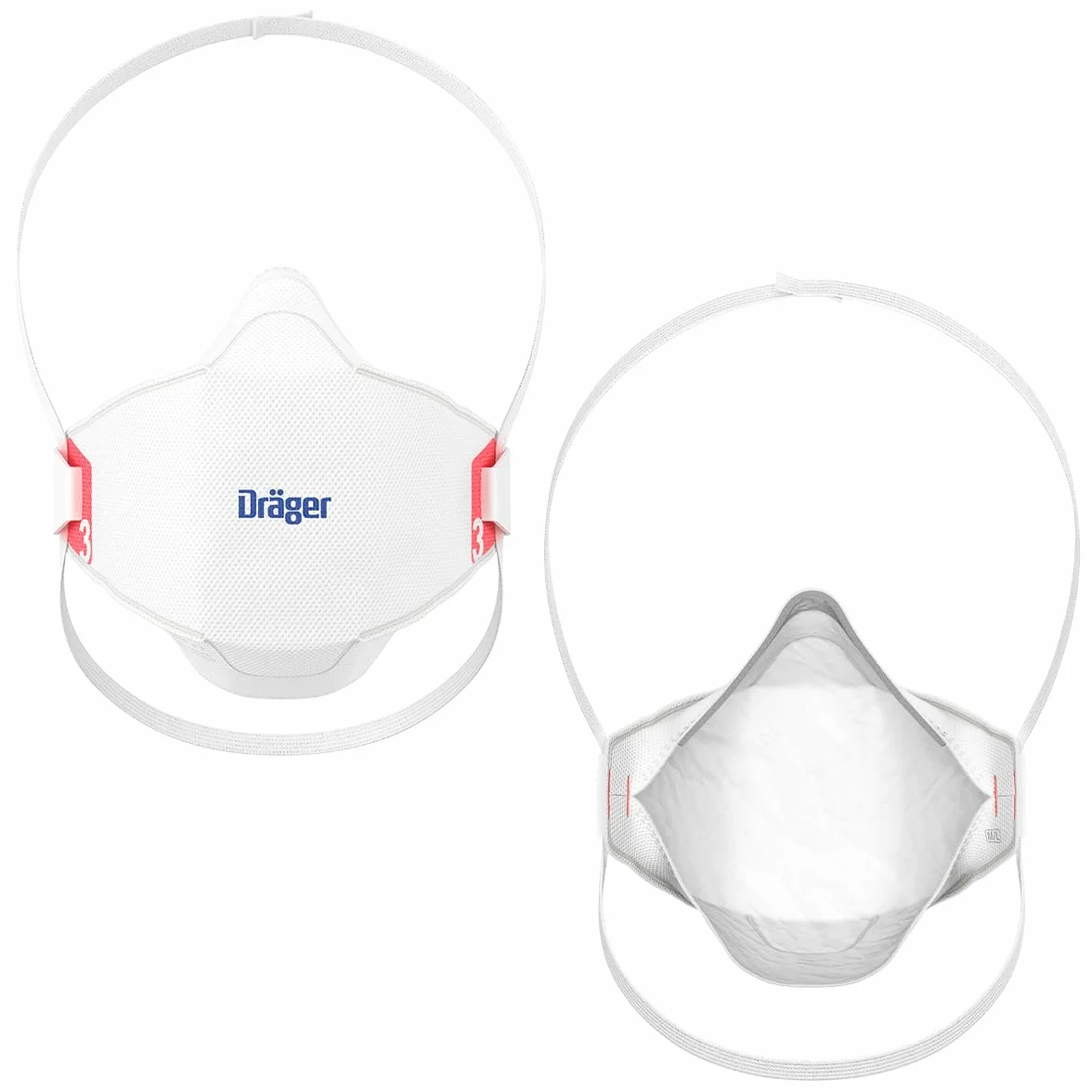 Dräger X-plore 1930 FFP3 - Maska Premium o wysokiej wydajności filtrowania, ochrona przed aerozolami, pyłem i cząstkami stałymi, wygodna i wytrzymała - 3-pak, rozmiar M/L