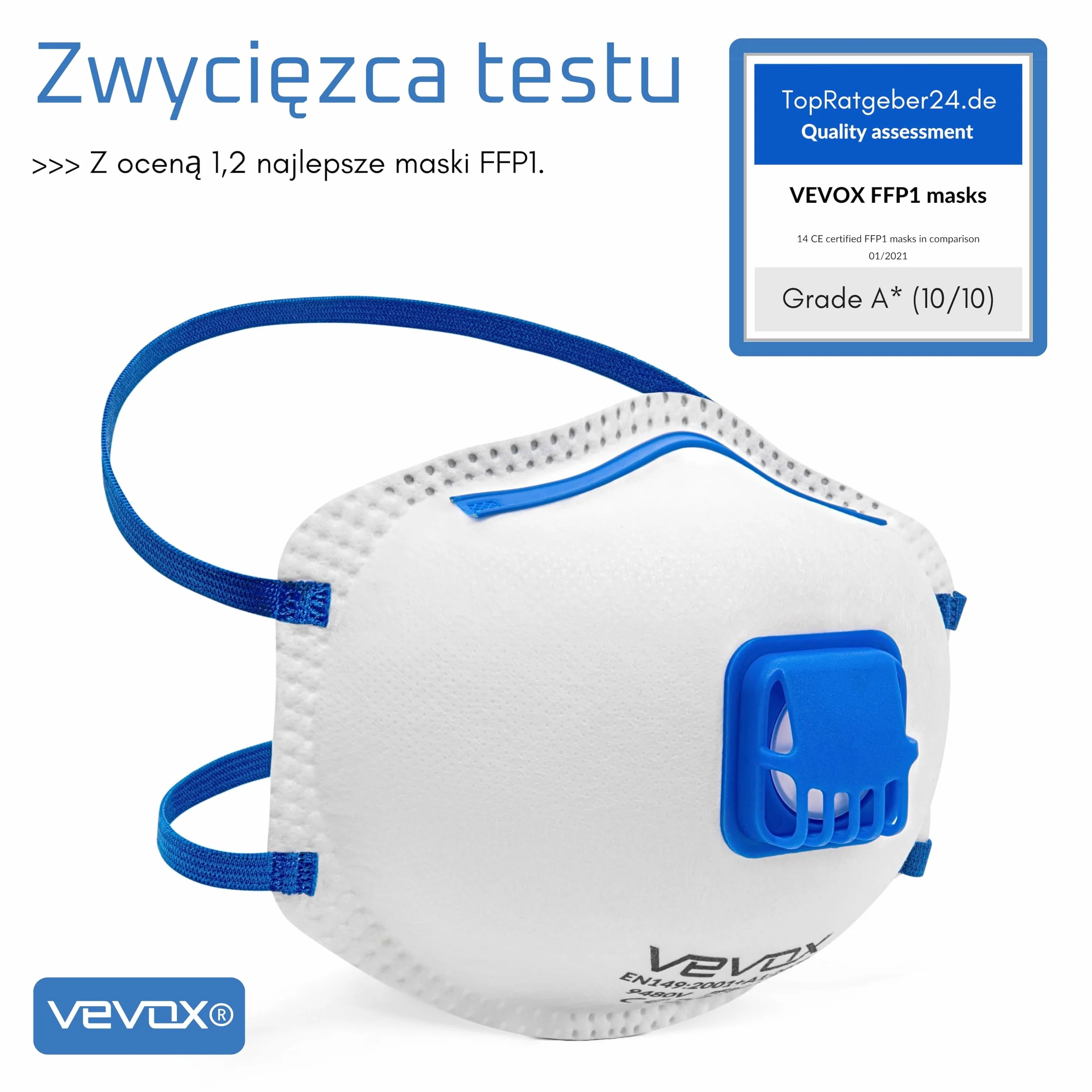 VEVOX® Respirator FFP3, FFP2, FFP1, A1P2 lub ABEK1P2 - w zestawach po 5, 10 lub 20 sztuk - Maska przeciwgazowa - - Maska malarska - Przemysłowa maska ochronna