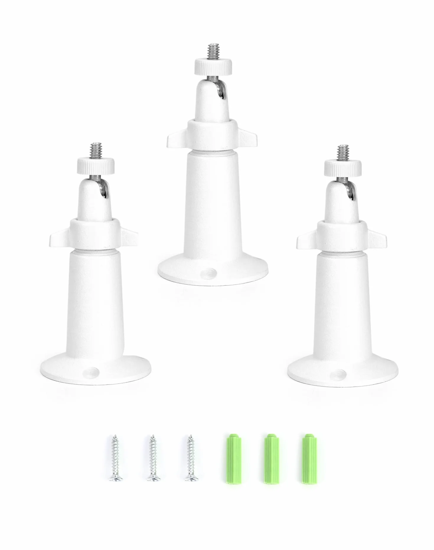 QWORK® Zestaw 3 uchwytów ściennych do kamer, biały, regulowany w zakresie 360°, kompatybilne z Arlo, Arlo Pro, Arlo Light, Arlo Go