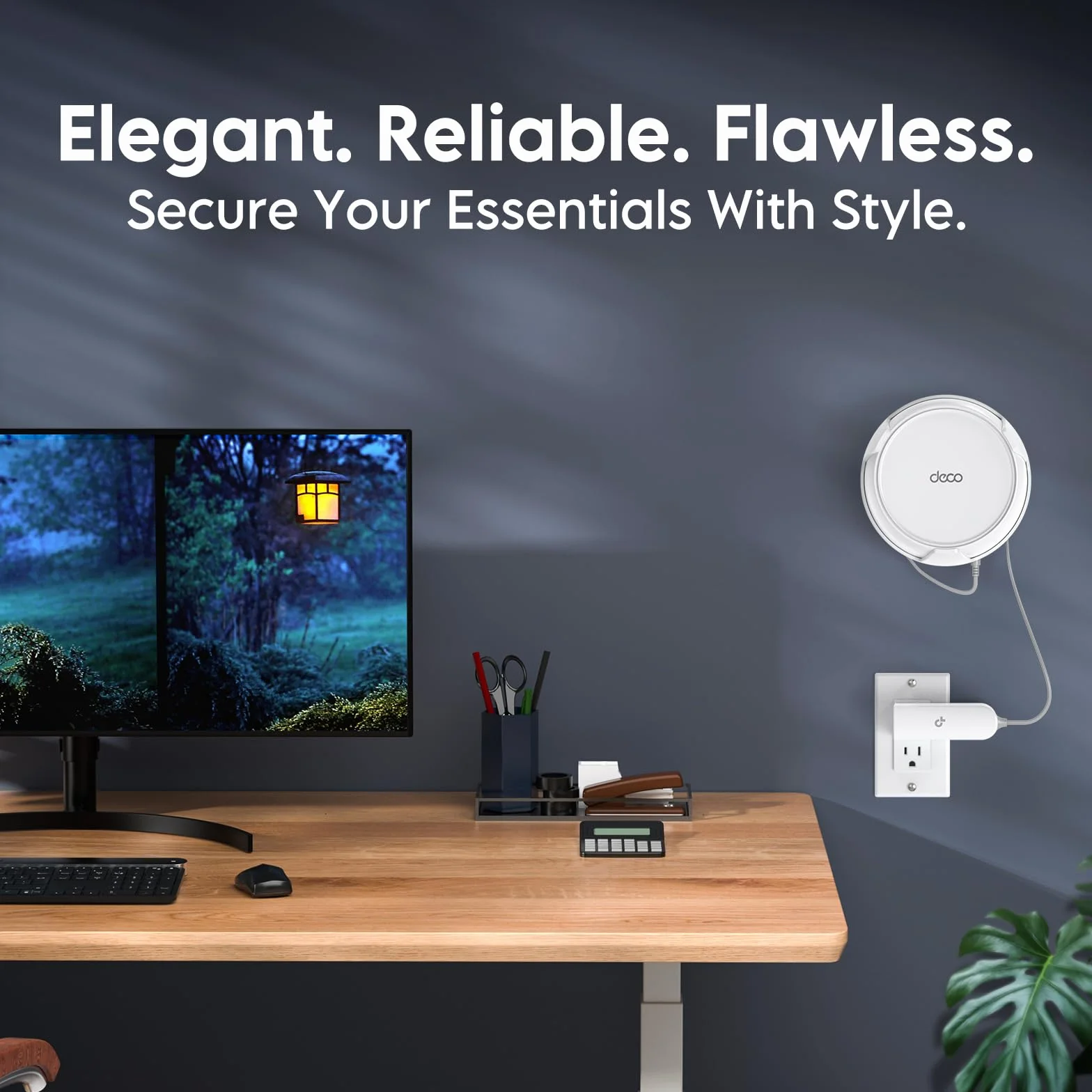 XLTTYWL Deco zestaw do montażu ściennego WiFi 7, Deco BE23/BE25/BE3600/BE5000, uchwyt do montażu routera optymalizuje przestrzeń i zarządzanie kablami do dwupasmowego systemu Wi-Fi TP Decos 7 (biały