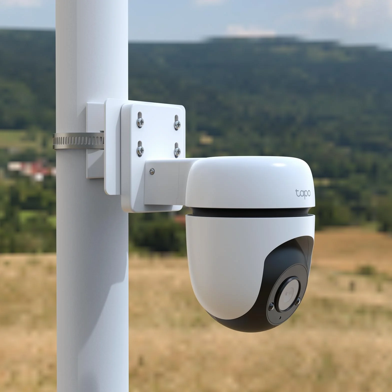 HOLACA Montaż na słupku kompatybilny z Tapo C530WS, C520WS, C510W, C500, C501W, TC40GW, C51A, C52A, uchwyt montażowy do zewnętrznej kamery bezpieczeństwa Pan/Tilt (kamera nie jest dołączona