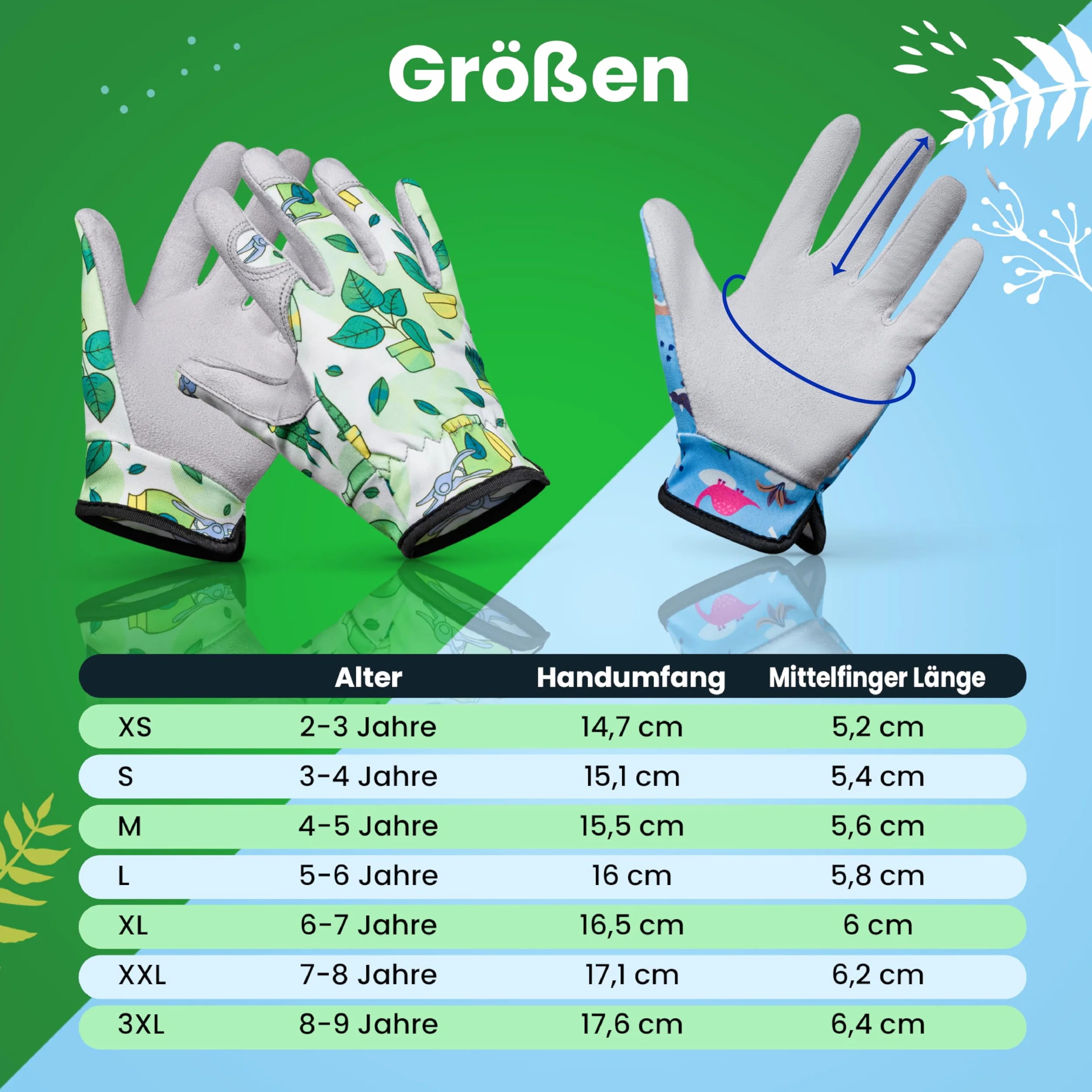 LAUTER SCHUTZ ® Dla dzieci: rękawice robocze premium (rozciągliwy poliester i sztuczna skóra) z antypoślizgową skórą syntetyczną, do prac ogrodowych i wielu innych