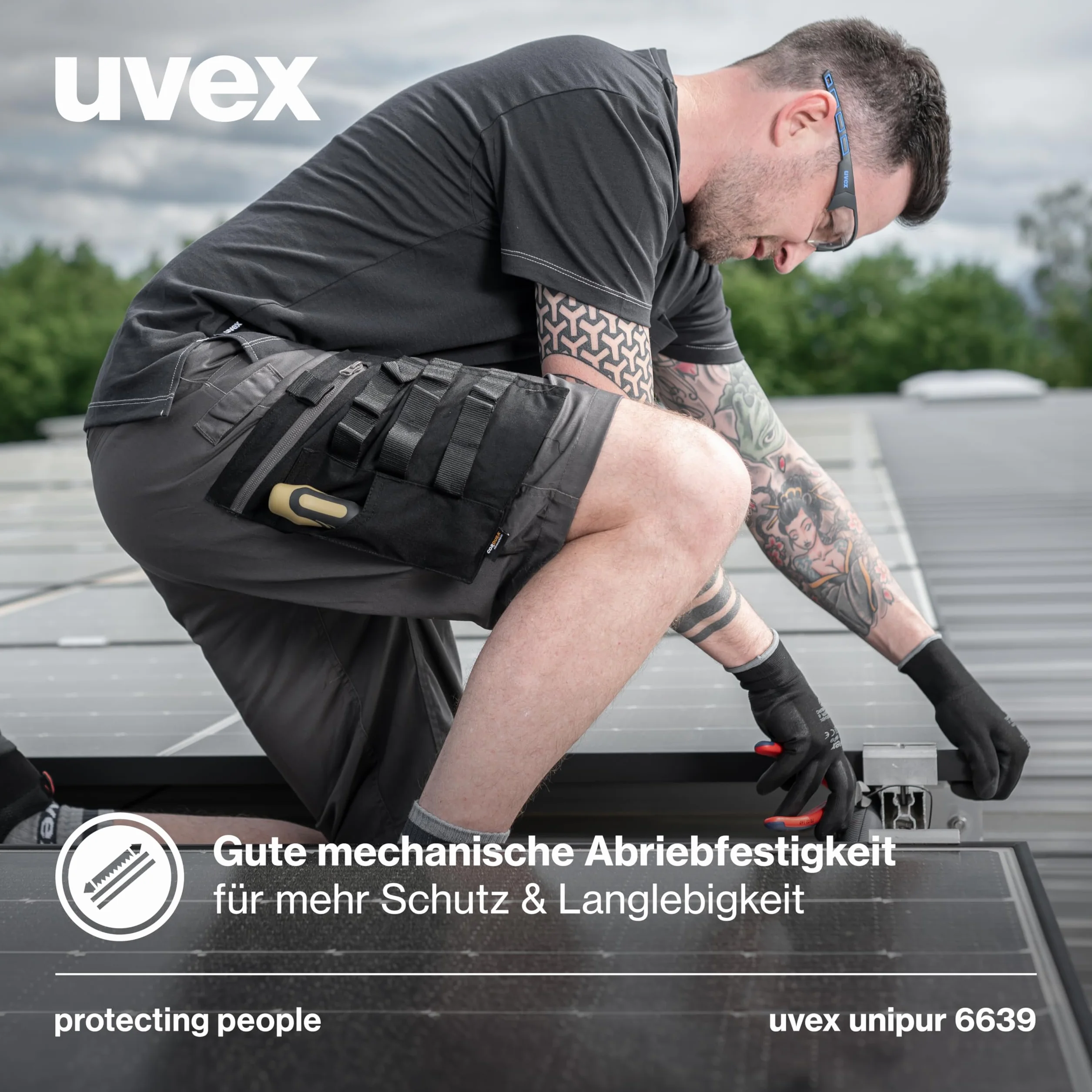 10 par rękawic roboczych Uvex Unipur 6639 z powłoką PU - mechaniczne rękawice ochronne EN 388 - Taille 09/L