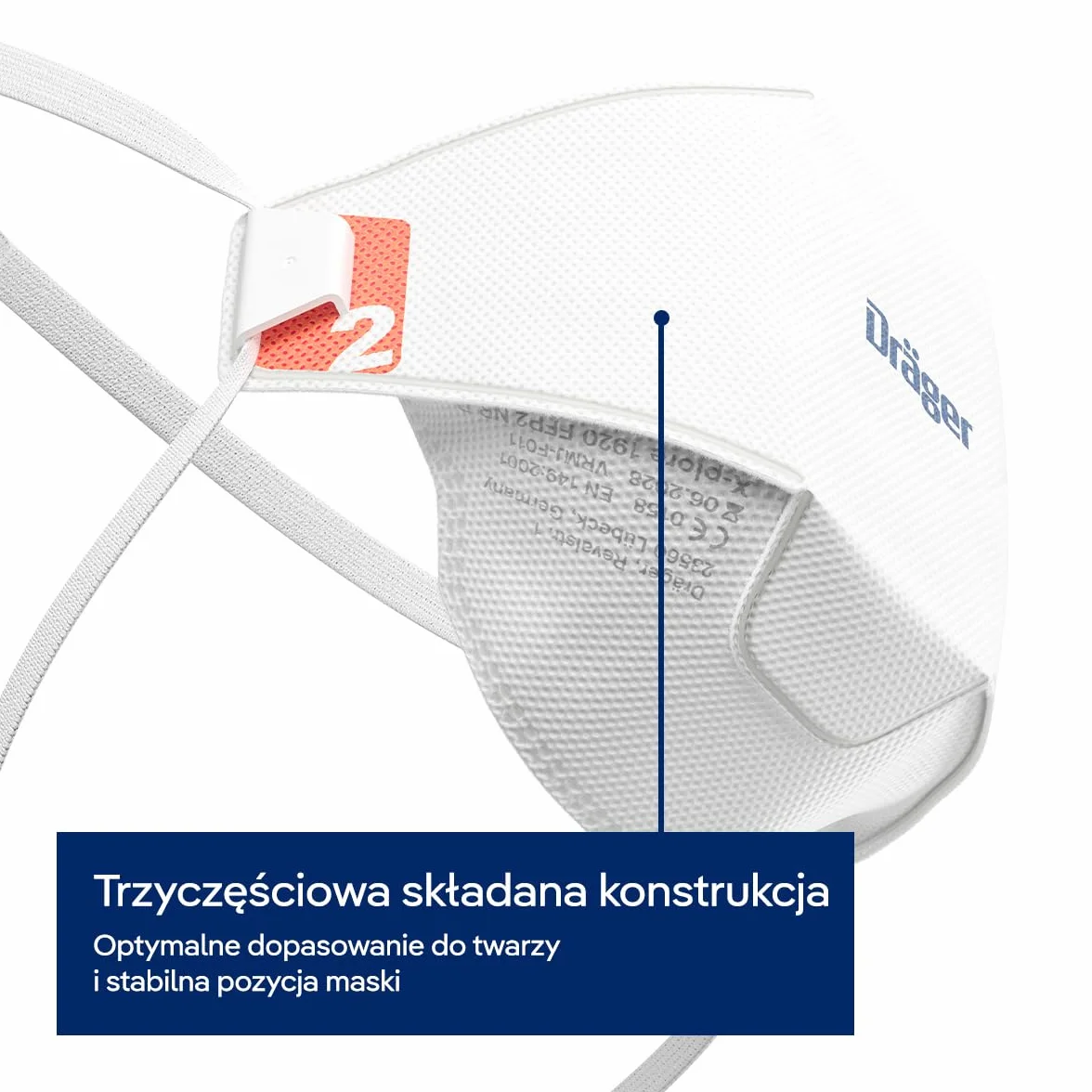 Dräger X-plore 1920 | maska przeciwpyłowa | rozmiary S i M/L | 20 sztuk | maska ochronna FFP2 | rozmiar M/L, 20 sztuk