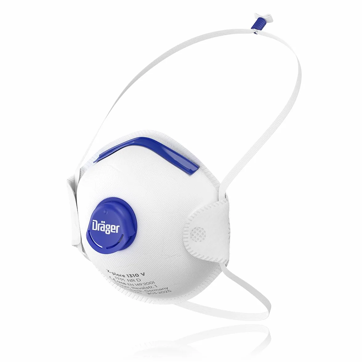 Dräger X-plore 1310 V FFP1 maska oddechowa z zaworem, jednorazowa maska przeciwpyłowa przeciwko nietoksycznym pyłom i cząsteczkom dymu, rozmiar uniwersalny, 3 sztuki