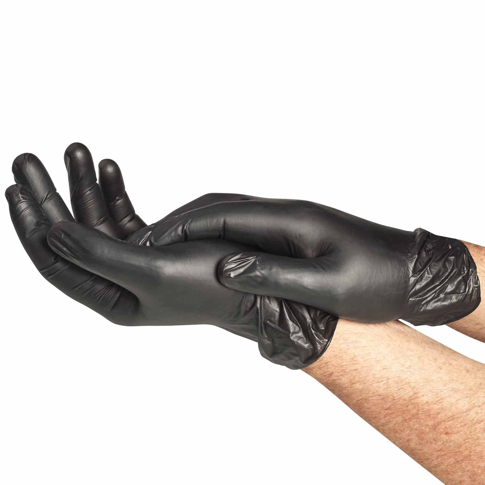 SPONTEX Extra Black jednorazowe rękawiczki z winylu, niepudrowane i nie zawierają lateksu, wszechstronne zastosowanie, w praktycznym pudełku, rozmiar M, opakowanie 100 sztuk, czarne
