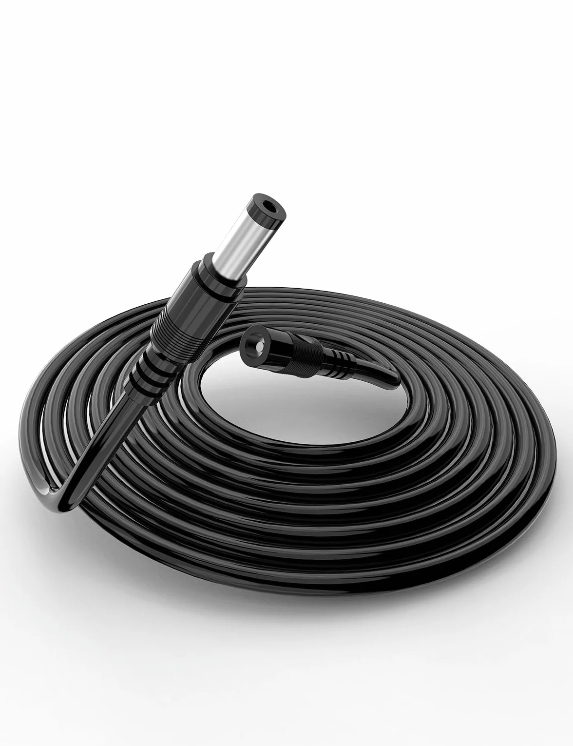 Tonton Kabel przedłużający DC 2 m 5,5 mm x 2,1 mm, 12 V kabel przyłączeniowy DC/DC kabel przedłużający do kamer CCTV, taśma LED, złącze do zasilacza, czarny, 2 m (1 opakowanie)