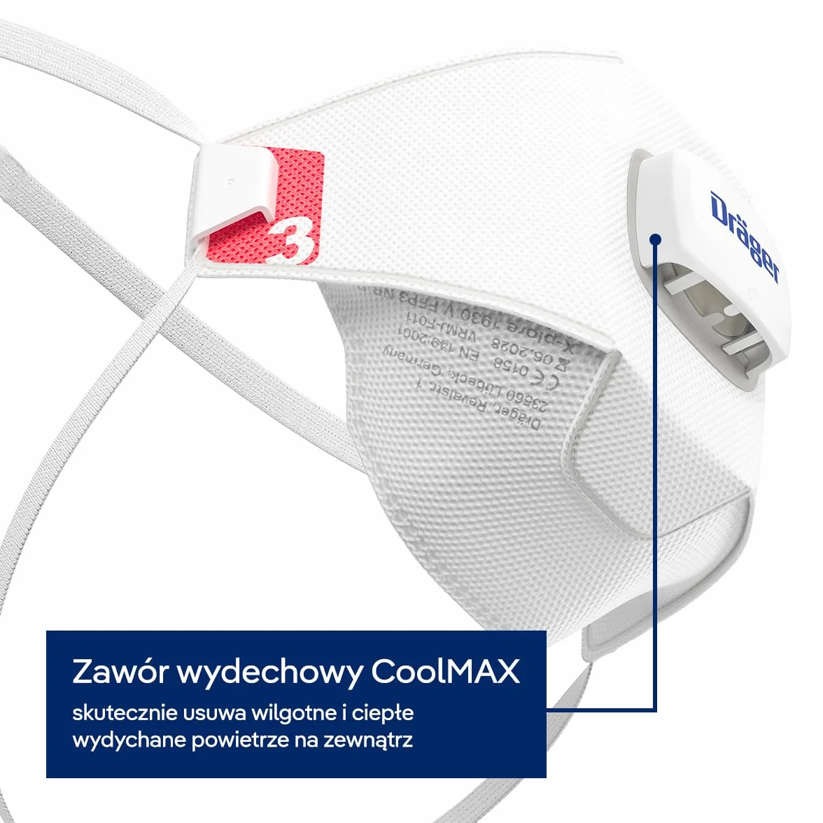 Dräger X-plore 1930 V | 10 masek ochronnych FFP3 z zaworem