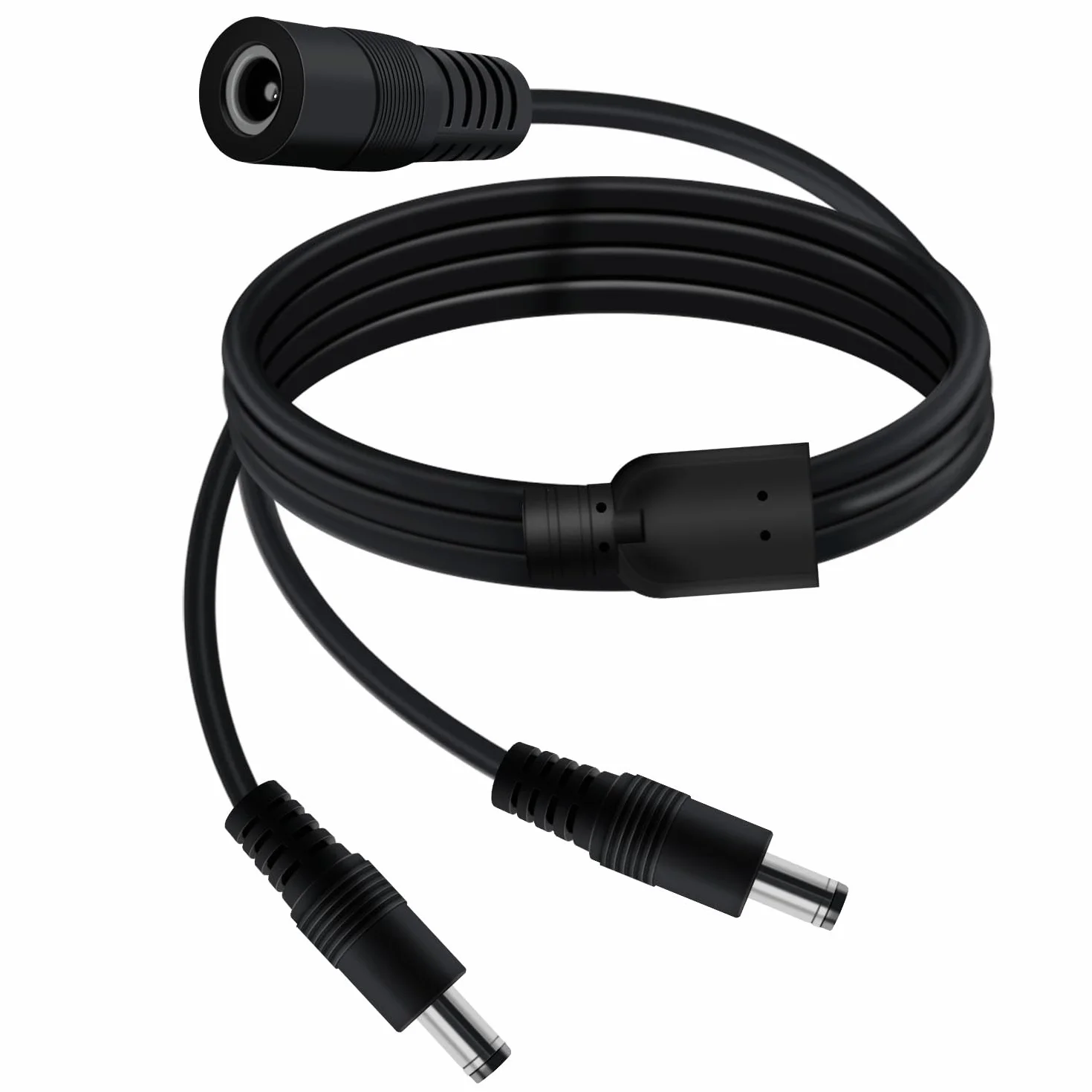 Kabel rozgałęźny DC 5,5 x 2,1 mm DC 2-kierunkowy rozgałęźnik 5V 6V 9V 12V 24V 3A, do kamer bezpieczeństwa, rejestratorów DVR, routerów, drukarek, taśm LED (1 żeński 2 męski, 40 cm)