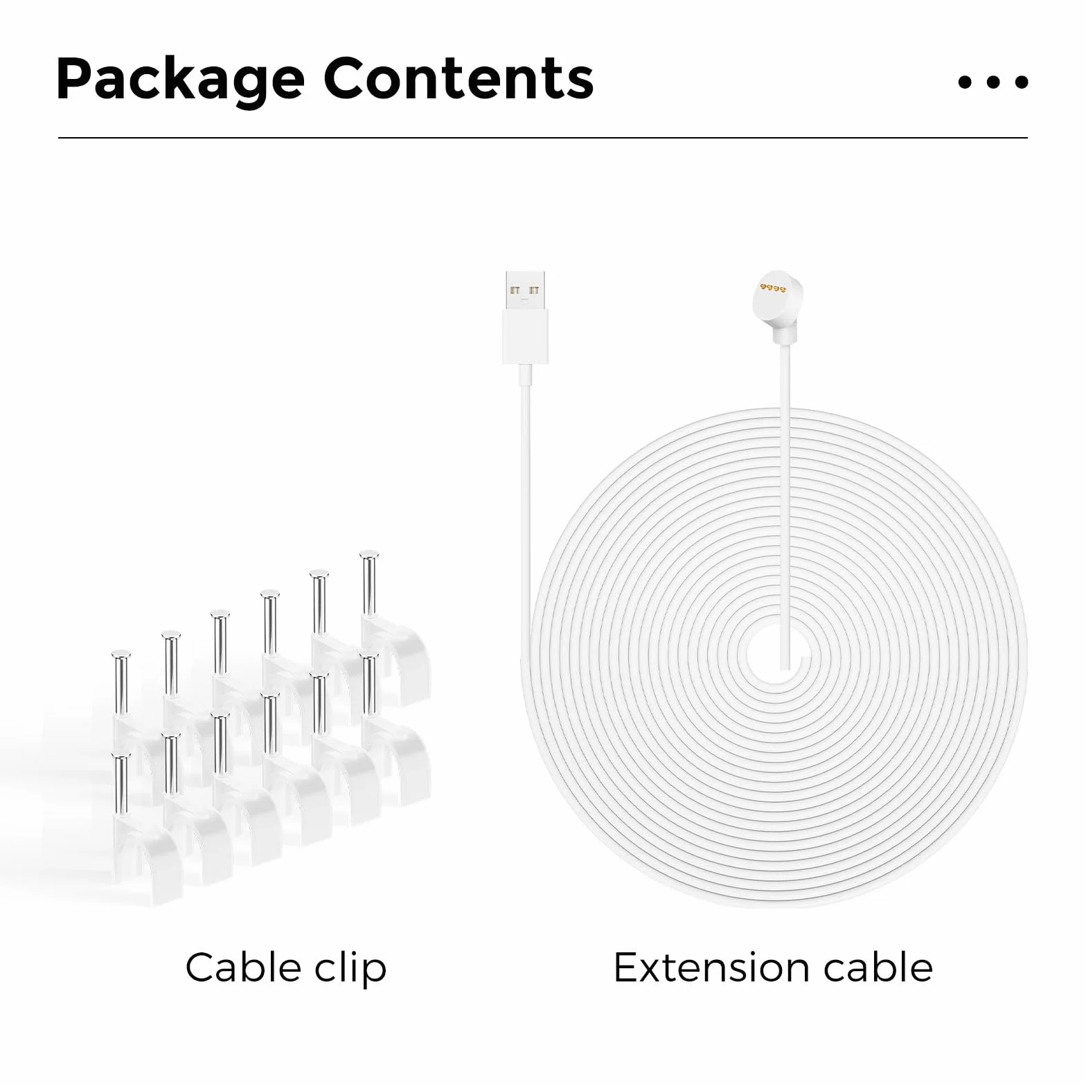 Kabel zasilający 17 stóp/5,2 m, 26,2 stopy / 8 m, 34 stopy, 10,4 m, kompatybilny z kamerą Google Nest Cam (bateria), magnetyczny kabel ładujący do baterii Google Nest Cam do użytku wewnątrz i na