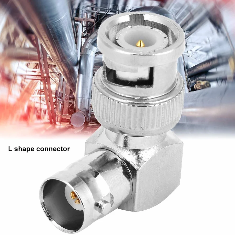 Cryfokt Premium 90 Stopni BNC Złącze Męskie na żeńskie Adapter 5 szt. Kabel Koncentryczny w Kształcie Litery L, Zapewniający stabilną transmisję Sygnału Odpowiedni dla Większości Typów Kabli