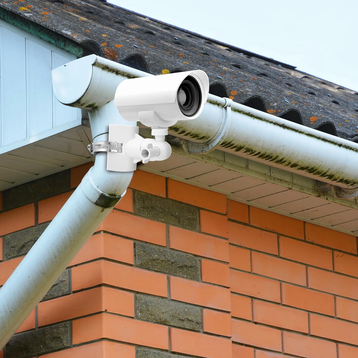 QWORK® Uniwersalny uchwyt do kamer bezpieczeństwa z 4 pętlami Ø50/100/150/200 mm, kompatybilny z aparatami Arlo/Wyze/Eufycam - biały