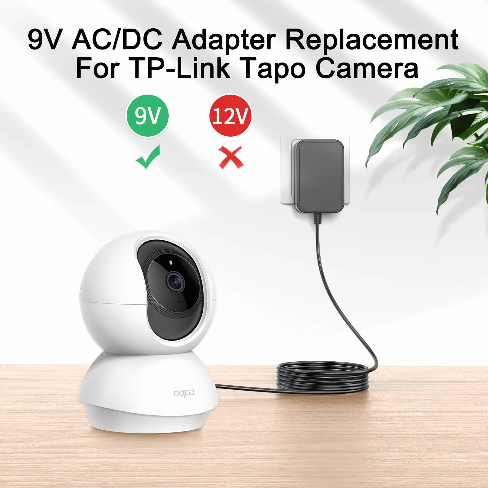 Zasilacz 9V do kamery TP-Link Tapo C100, C200, C210, C310, C320WS, C100/A TC60 TC70 Adapter AC na DC do inteligentnej kamery bezpieczeństwa CCTV