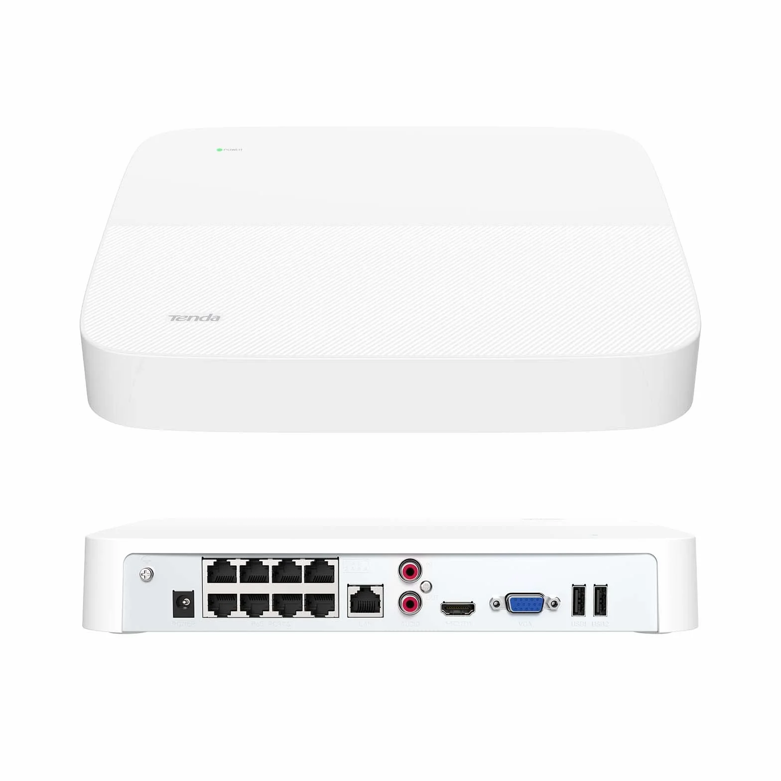 Tenda 4K PoE NVR H.265+ 8 kanałowy rejestrator wideo DVR do zestawów monitoringu, system kamer monitoringu IP, zdalny dostęp, pojemność 10 TB, obsługa do 8MP, N6P-8H