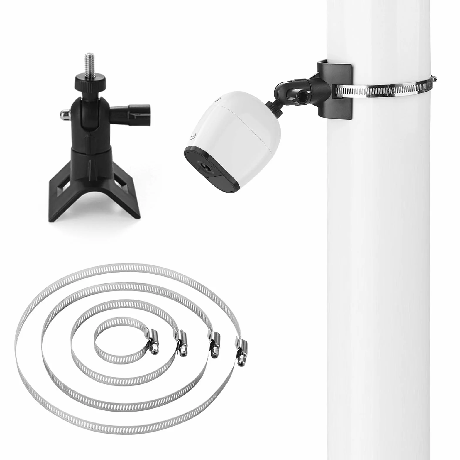 Uchwyt ścienny na kamerę ze śrubą 1/4", regulowany 360°, do kamery zewnętrznej, Eufy eufyCam 3, 3C, 2, 2C, 2C Pro, Wyze Cam Pan, Arlo Ultra 2 (Czarny)