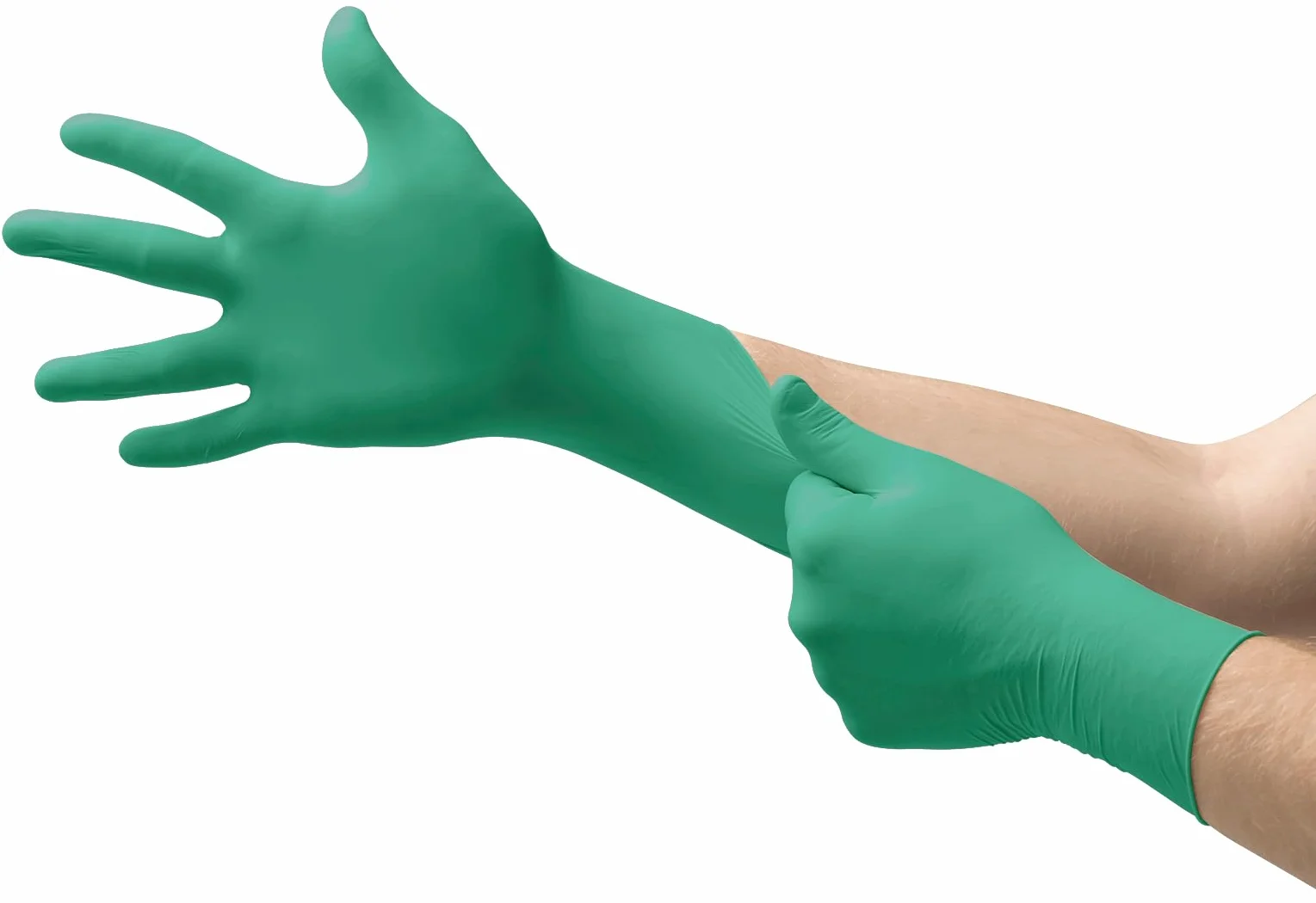 Ansell TouchNTuff 92-600,Wielofunkcujne rękawiczki jednorazowe z nitrylem,Bezpudrowe,Bez lateksu,Do przygotowywania żywności,Odporne na chemikalia,Ochrona mechaniczna,Zielone,M (100 rękawiczek)