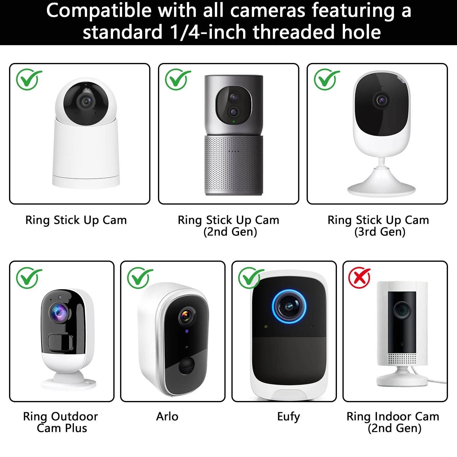 Magnetyczny uchwyt ścienny kompatybilny z Ring Stick Up Cam/Pro/Plus/2/3/kamera outdoorowa/Eufy/Arlo, kamera monitorująca, 15 kg, duża siła magnetyczna 360°, regulowana kamera, uchwyt ścienny bez