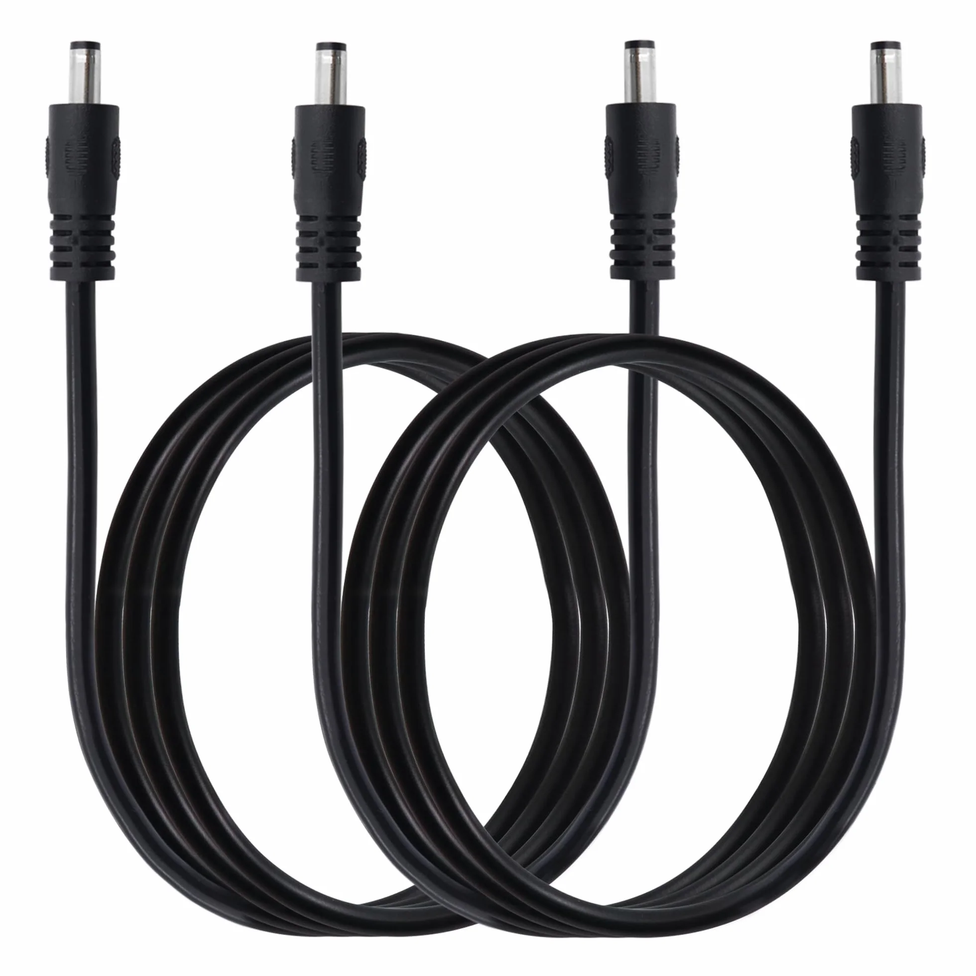 2 sztuki DC 3,3FT DC 12V 5,5 x 2,1 mm przedłużacz DC kabel do kamery bezpieczeństwa, taśma LED, monitoring IP CCTV (męski na męski)