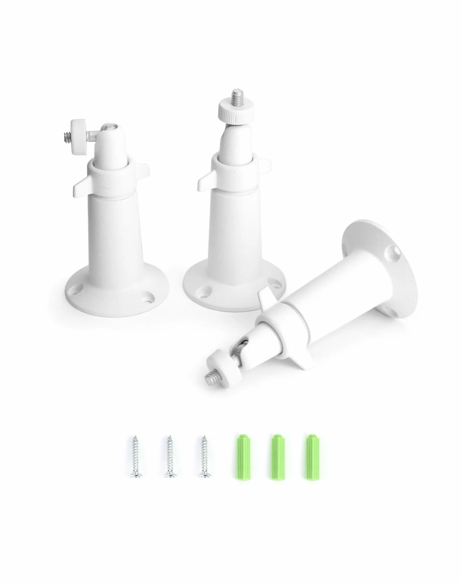 QWORK® Zestaw 3 uchwytów ściennych do kamer, biały, regulowany w zakresie 360°, kompatybilne z Arlo, Arlo Pro, Arlo Light, Arlo Go