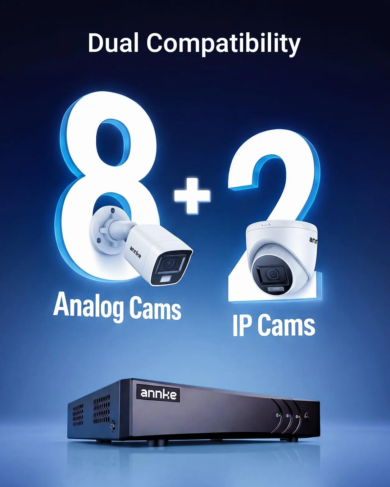 ANNKE DVR 8CH 5MP Lite dla CVI/CVBS/AHD/TVI, H.265+ DVR Video H.265+ Cyfrowy rejestrator wideo z wykrywaniem ruchu i zdalnym dostępem