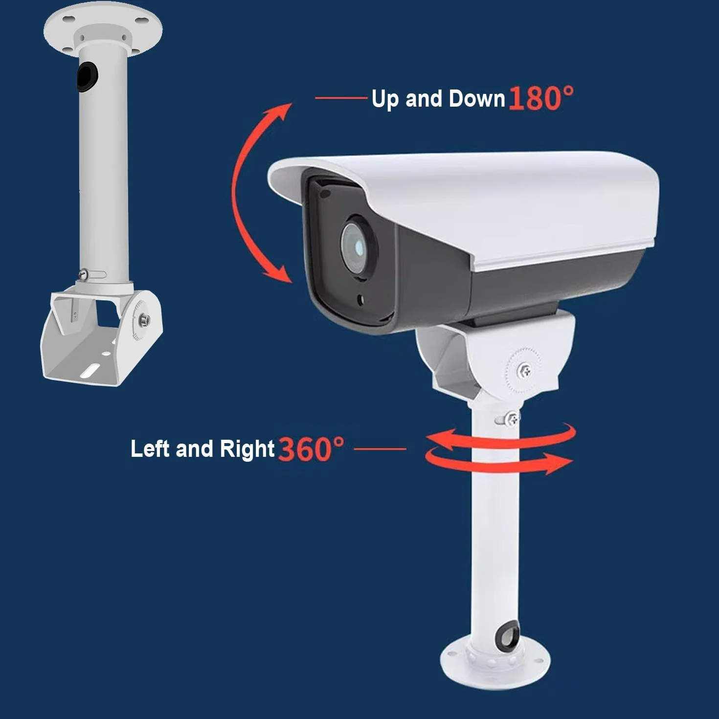 Uchwyt do kamery monitoringowej, regulowany, uniwersalny uchwyt ścienny do kamer CCTV / kamer IP / kamer kopułkowych z uchwytem w kształcie litery T
