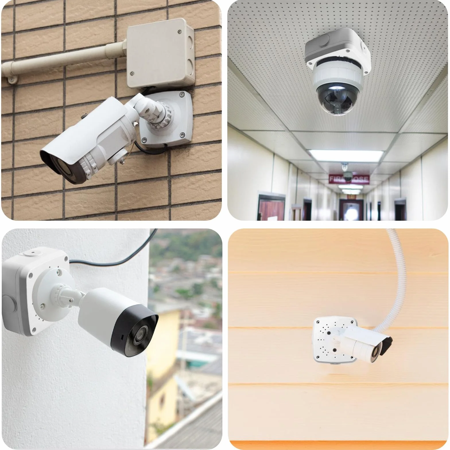 Uniwersalna puszka przyłączeniowa do kamery kopułkowej, obudowa z tworzywa sztucznego, wodoszczelna puszka rozgałęźna, zestaw, uchwyt, ukryty kabel do instalacji panelu słonecznego/kamery kopułowej