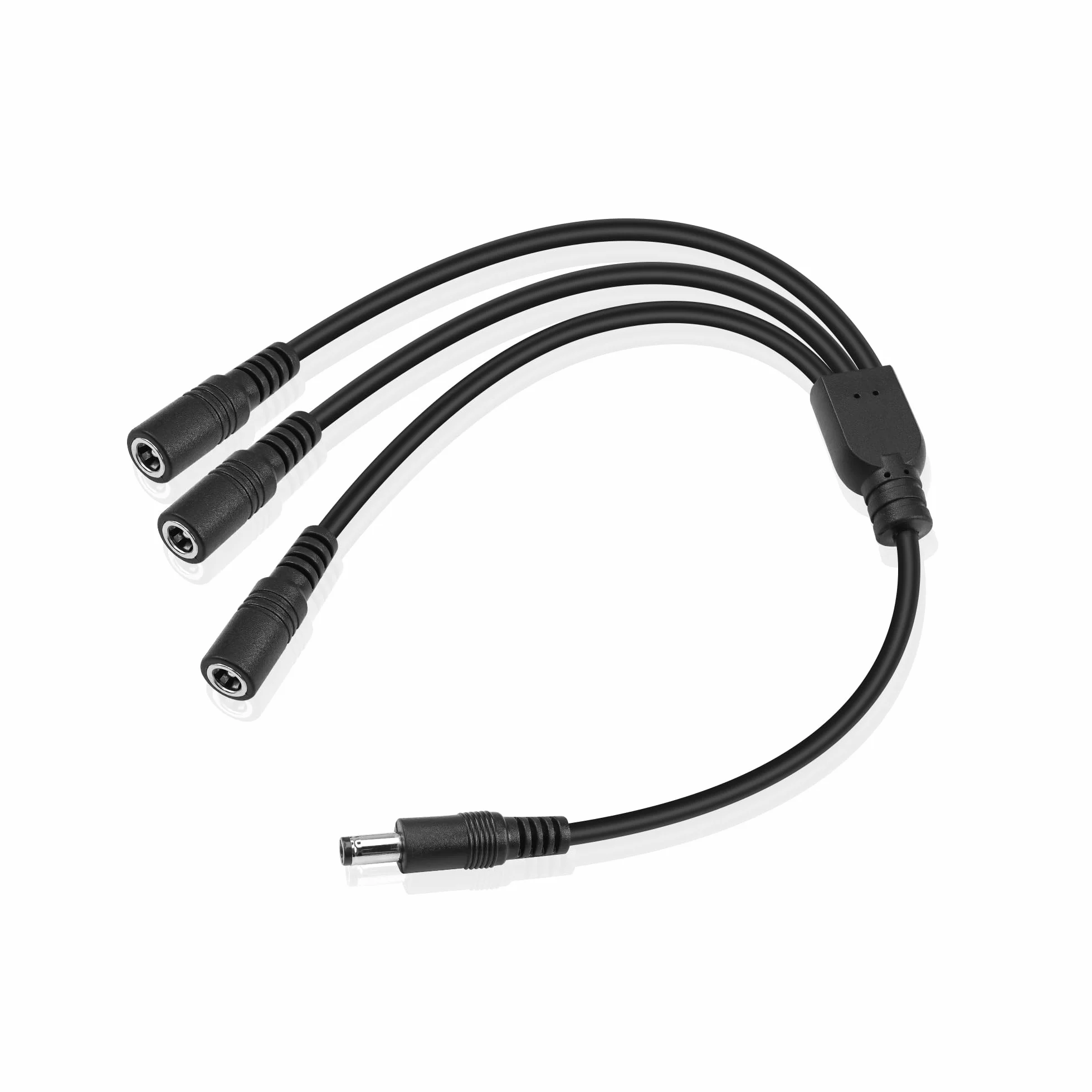 GINTOOYUN Kabel rozdzielający DC Power y 1 wtyczka, 3 gniazda DC 5,5 mm x 2,1 mm, kabel rozdzielający, adapter do kamer CCTV, routerów, DVR i LED (od 1 do 3 dróg) (od 1 do 3 drożności)