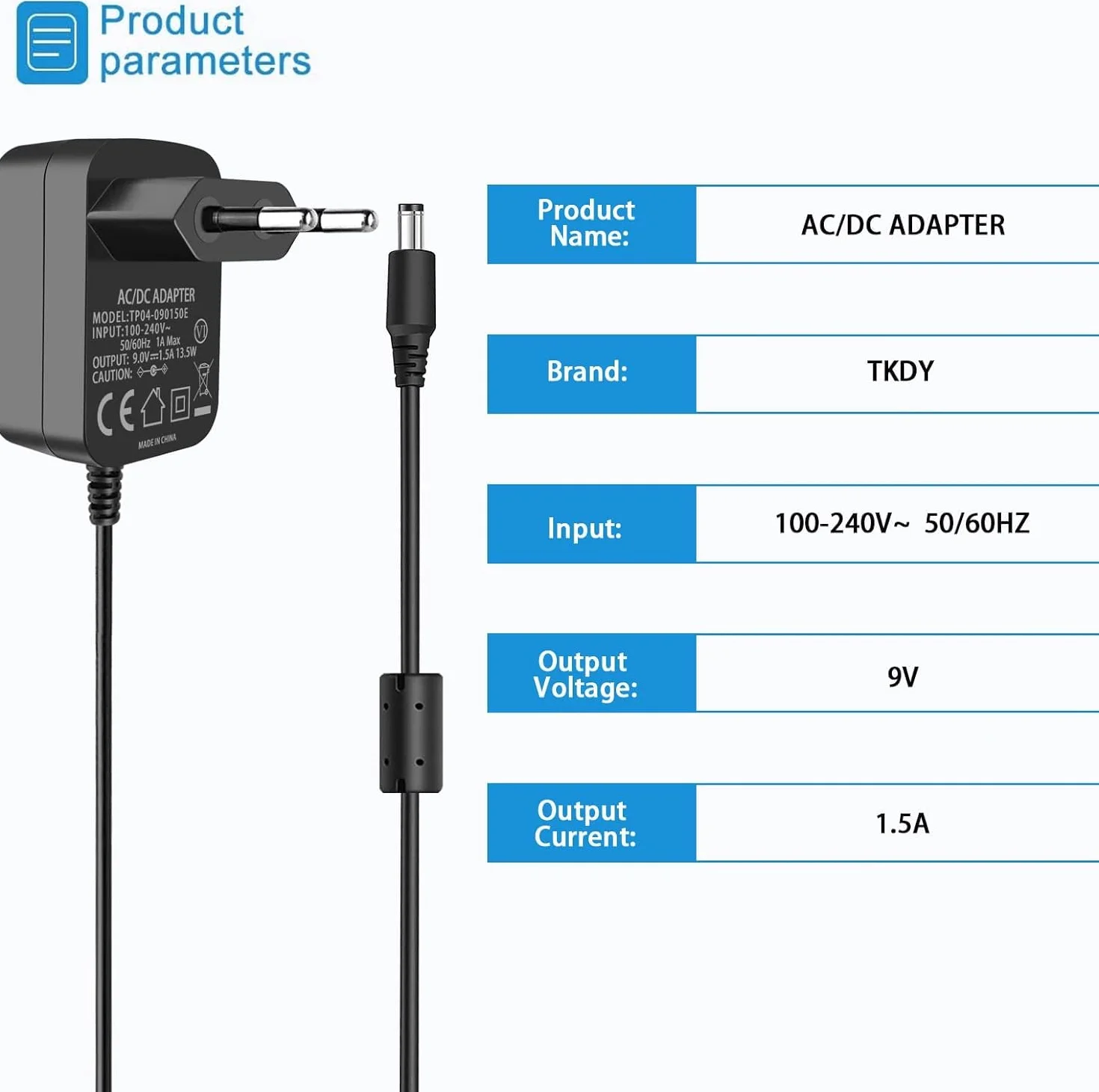 Zasilacz 9V do kamery TP-Link Tapo C100, C200, C210, C310, C320WS, C100/A TC60 TC70 Adapter AC na DC do inteligentnej kamery bezpieczeństwa CCTV