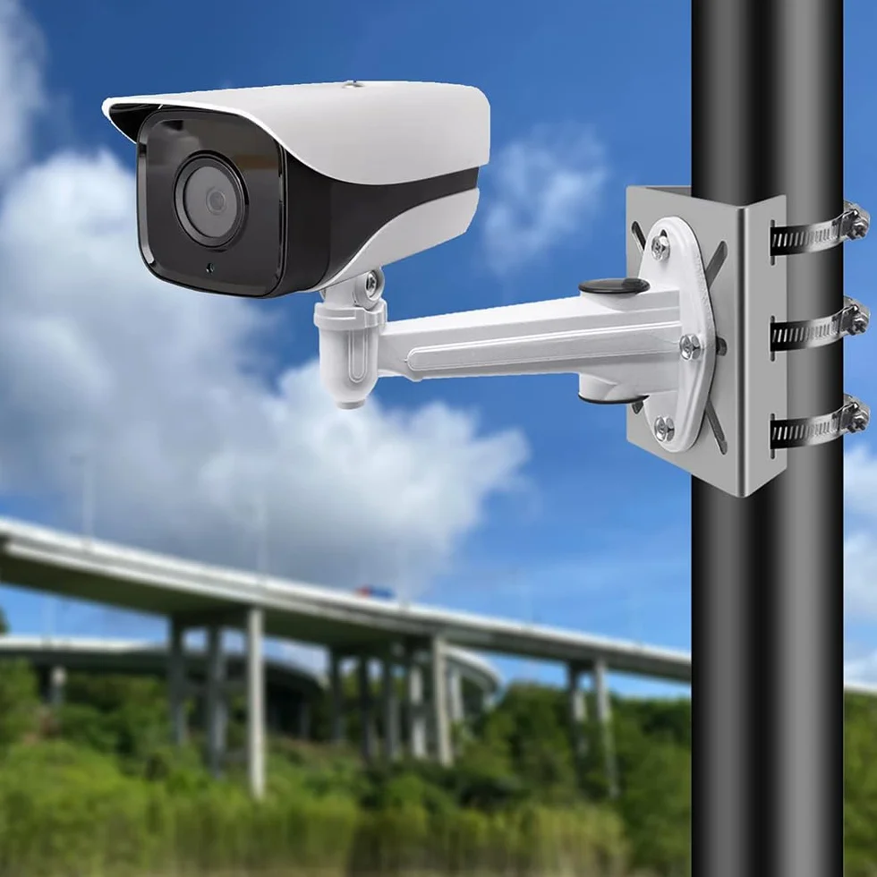 Mocowanie masztu do kamery nadzorowej, uniwersalne pionowe mocowanie masztu do kamer nadzorowych, 3 pętle ze stali nierdzewnej, mocowanie pierścieniowe do paneli solarnych, do kamer CCTV