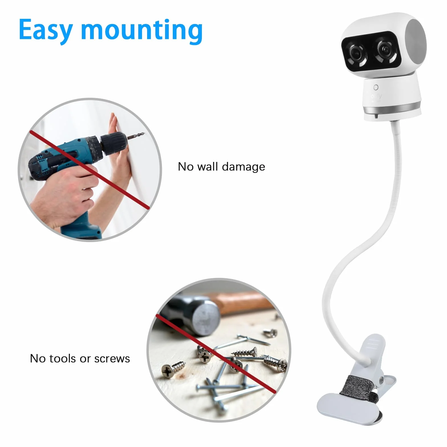 HOLACA Uchwyt na kamerę do eufy Security Indoor Cam S350 (nakładany stojak)